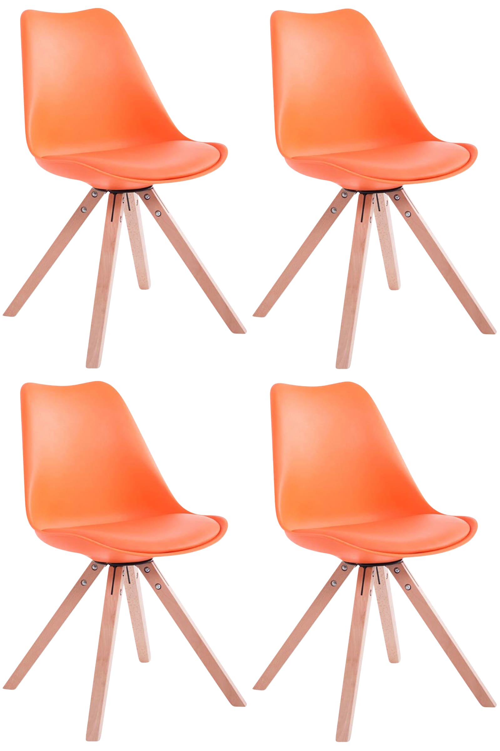 Set van 4 stoelen Toulouse - Vierkant - Kunstleer
