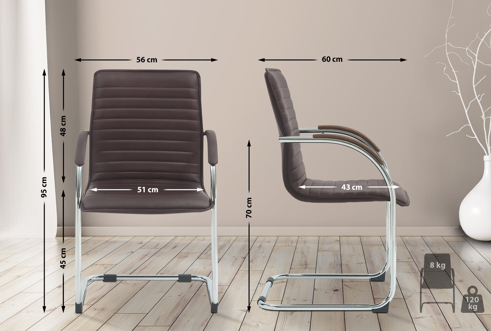 Set van 2 Eetkamerstoelen Tira kunstleer