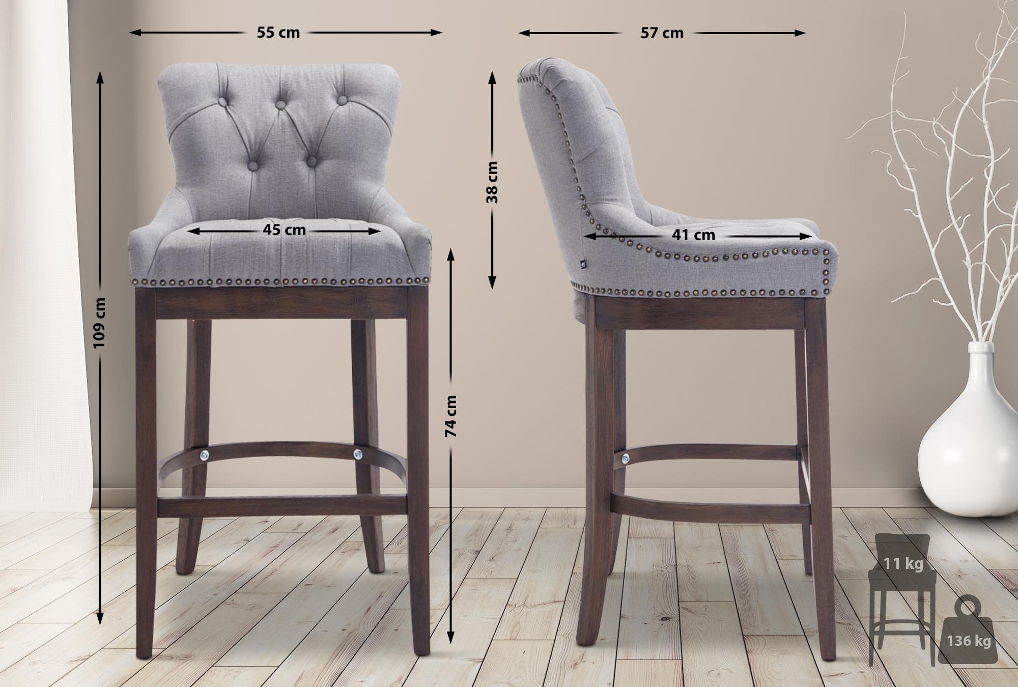 Barkruk Lakewood Stof Antiek donker