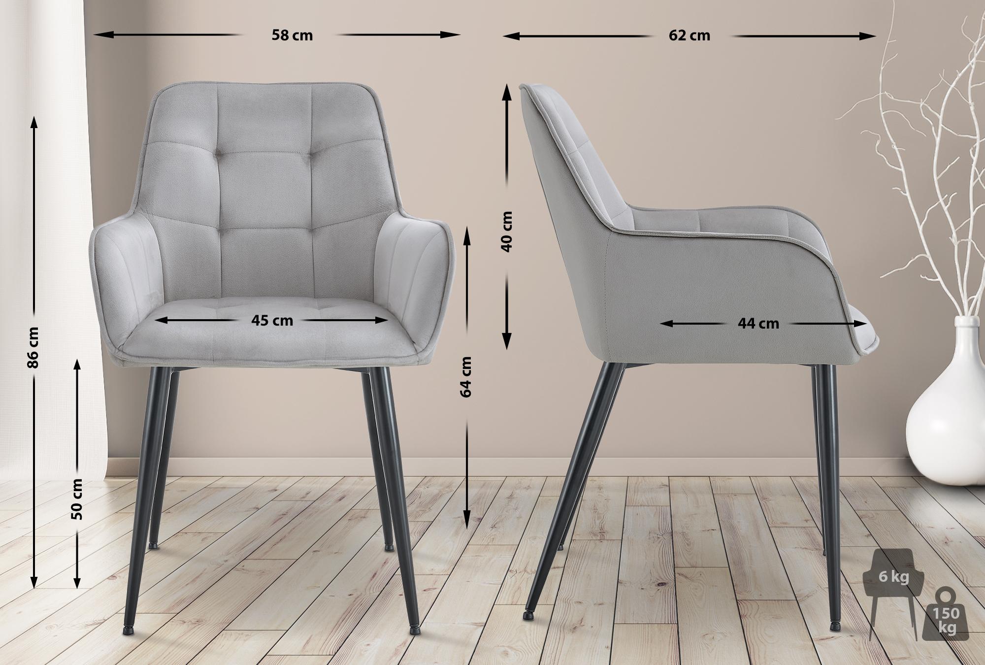 Set van 2 eetkamerstoelen Ferndale fluweel