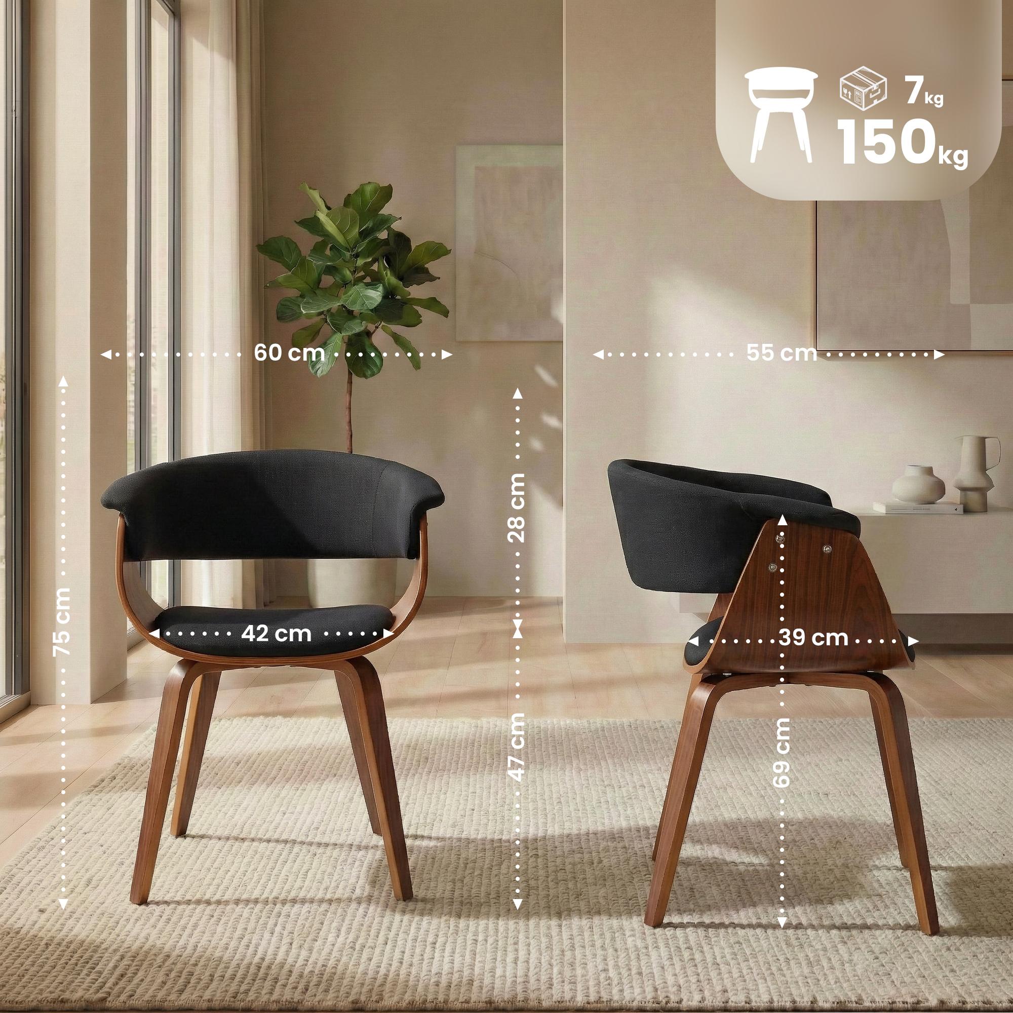 Set van 2 Eetkamerstoelen Bruce stof