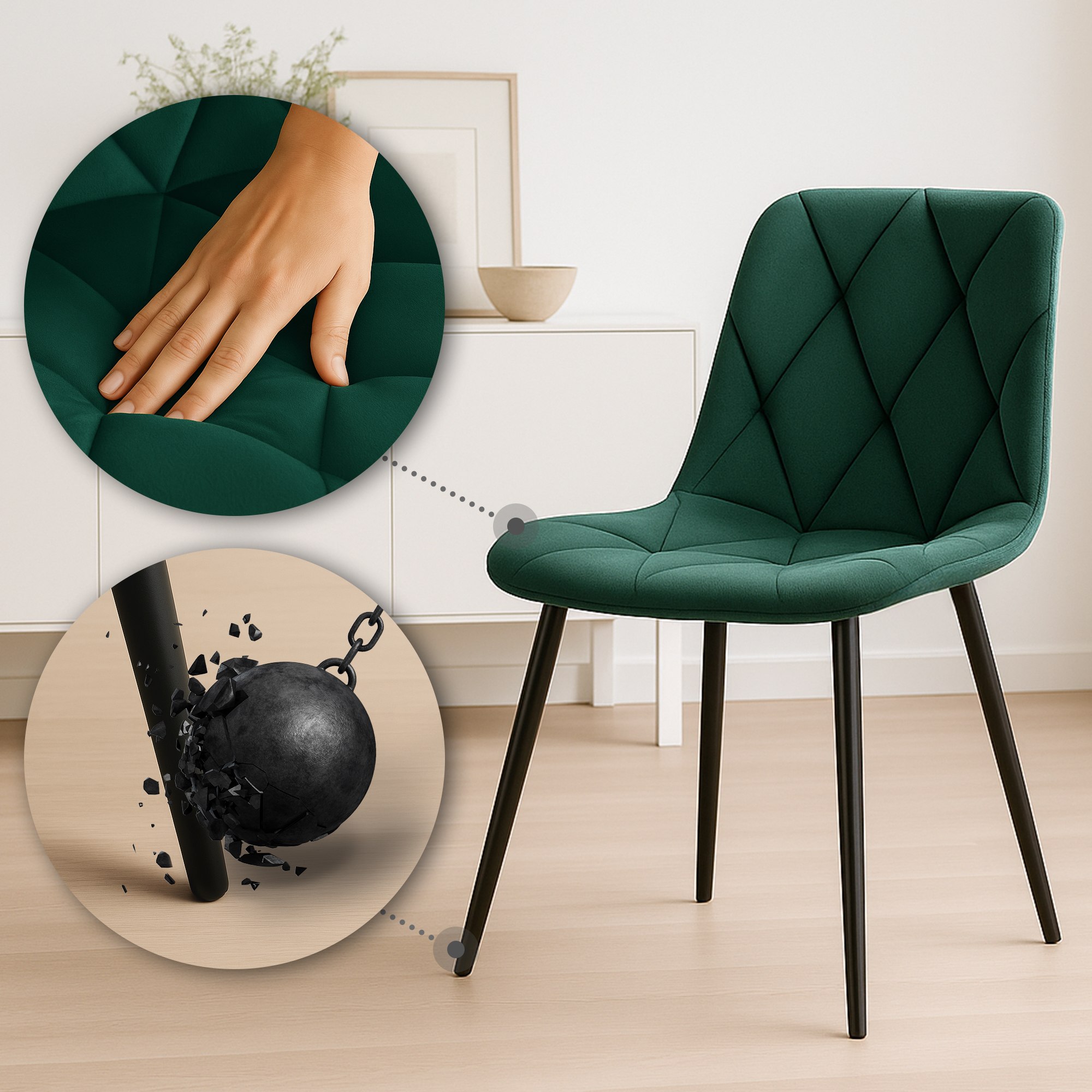 Set van 2 Eetkamerstoelen Clairton