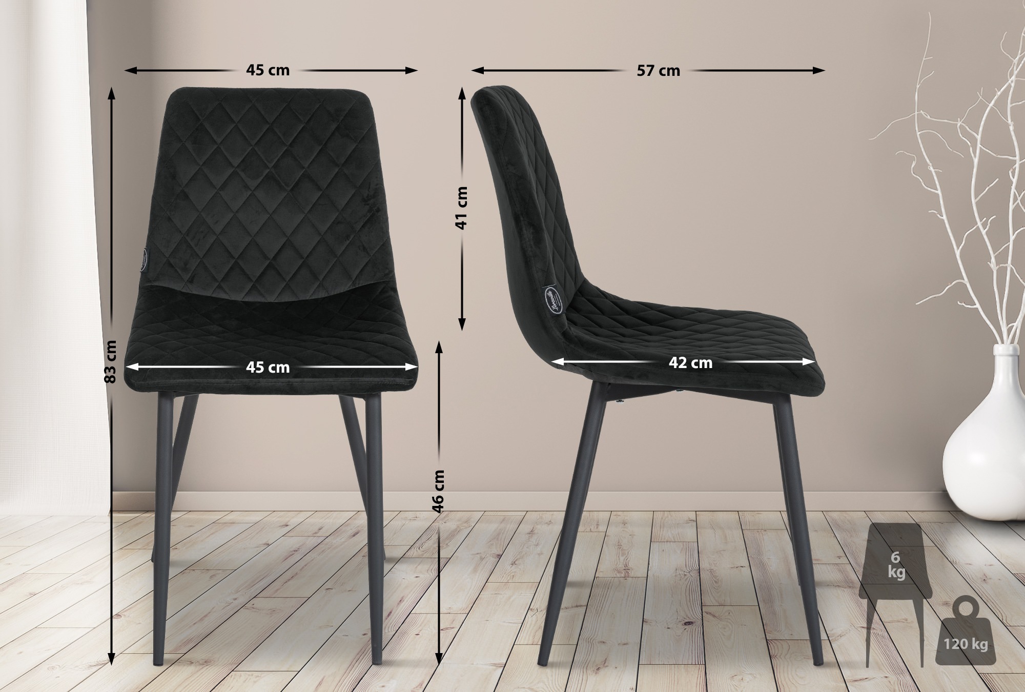 Set van 4 stoelen Telde Fluweel