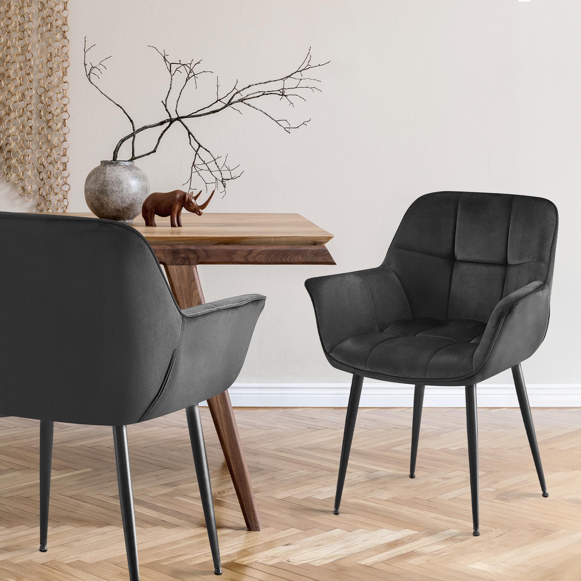 Set van 2 Eetkamerstoelen Roseville fluweel