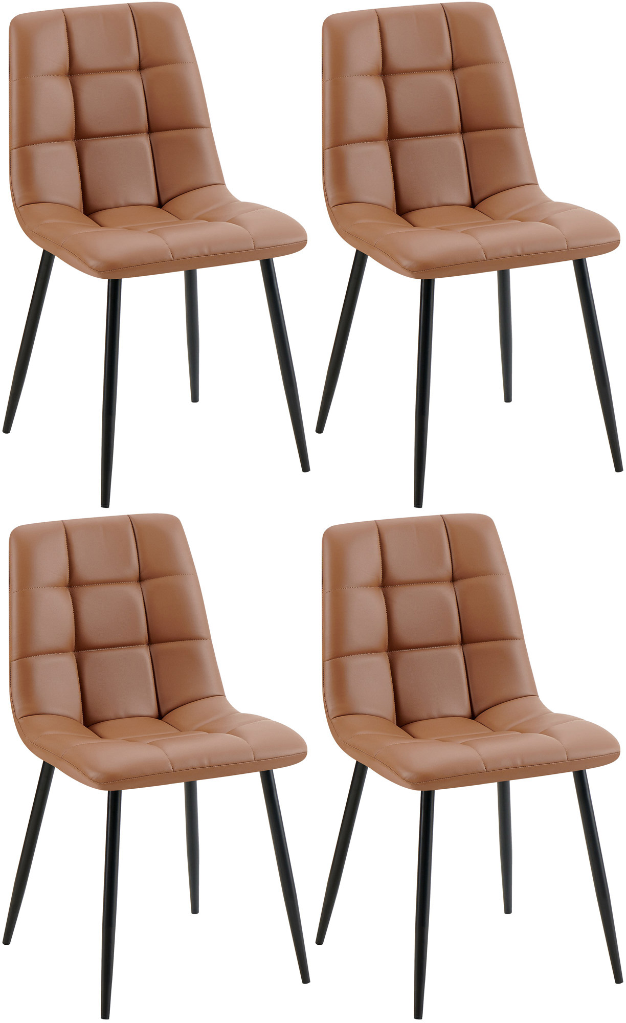 Set van 4 eetkamerstoelen Antibes kunstleer