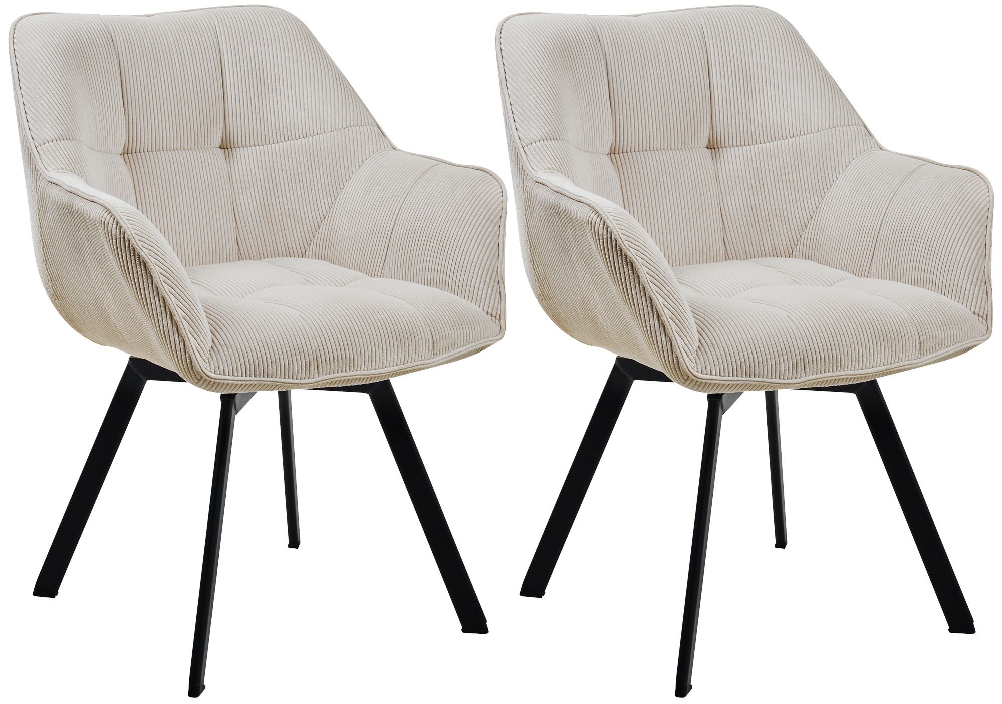Set van 2 eetkamerstoelen Jordi Cord