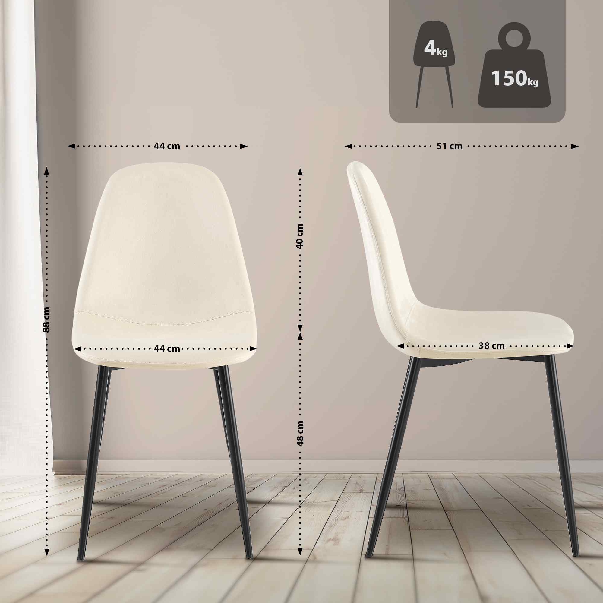 4-delige set eetkamerstoelen Napier