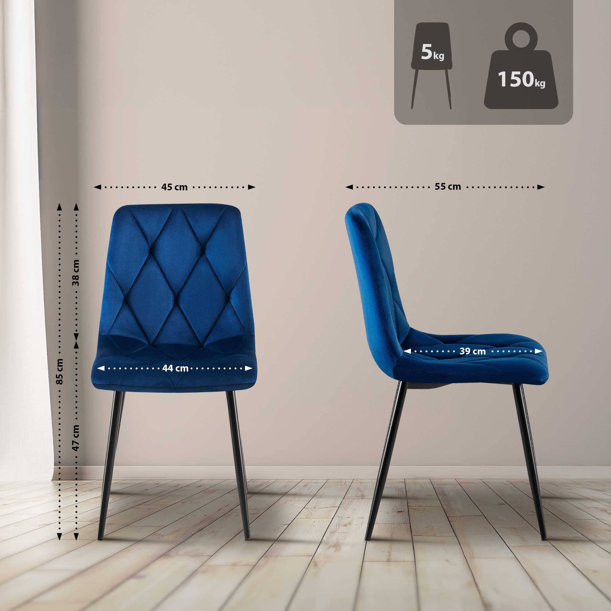 Set van 2 Eetkamerstoelen Clairton