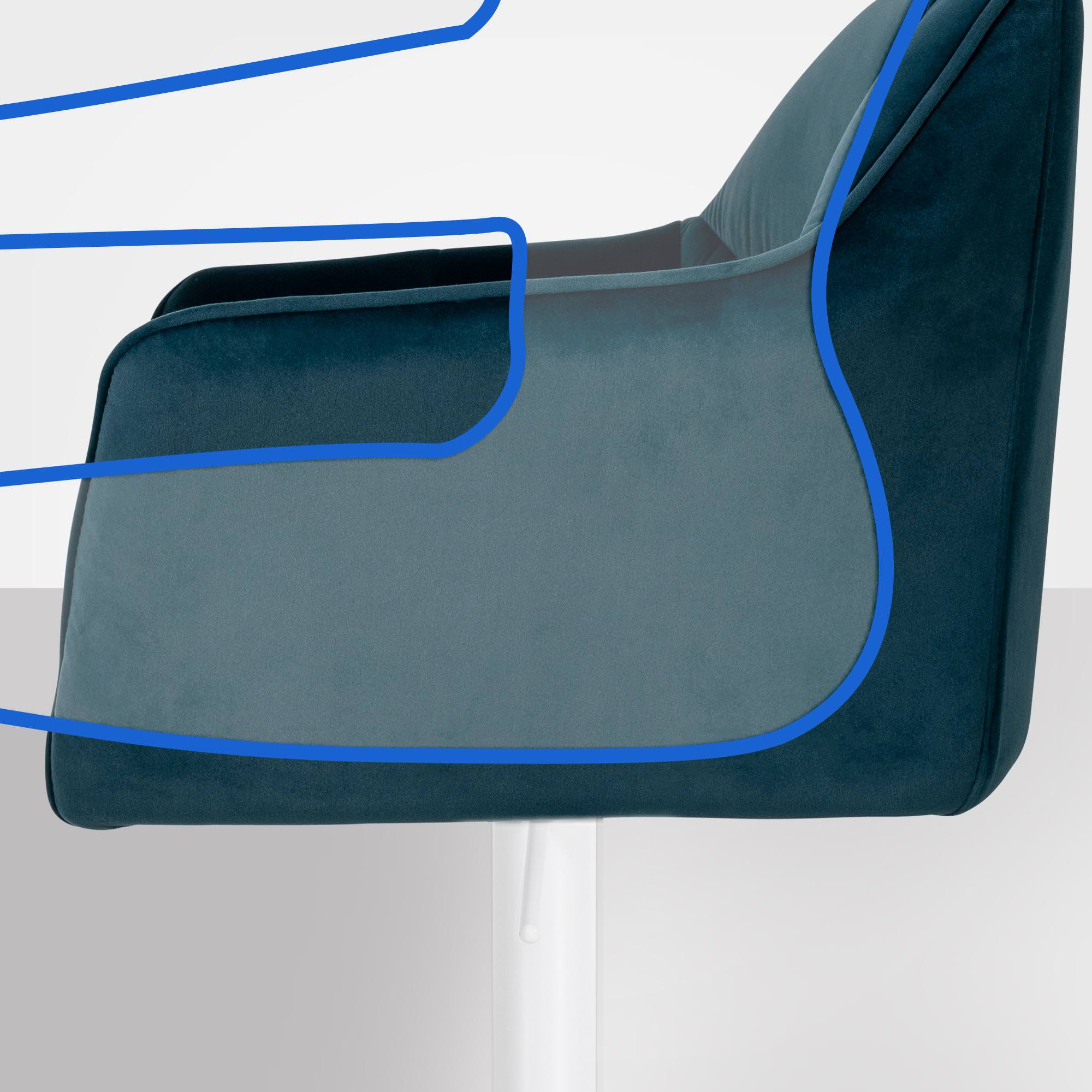 Set van 2 barkrukken Damaso met fluwelen bekleding