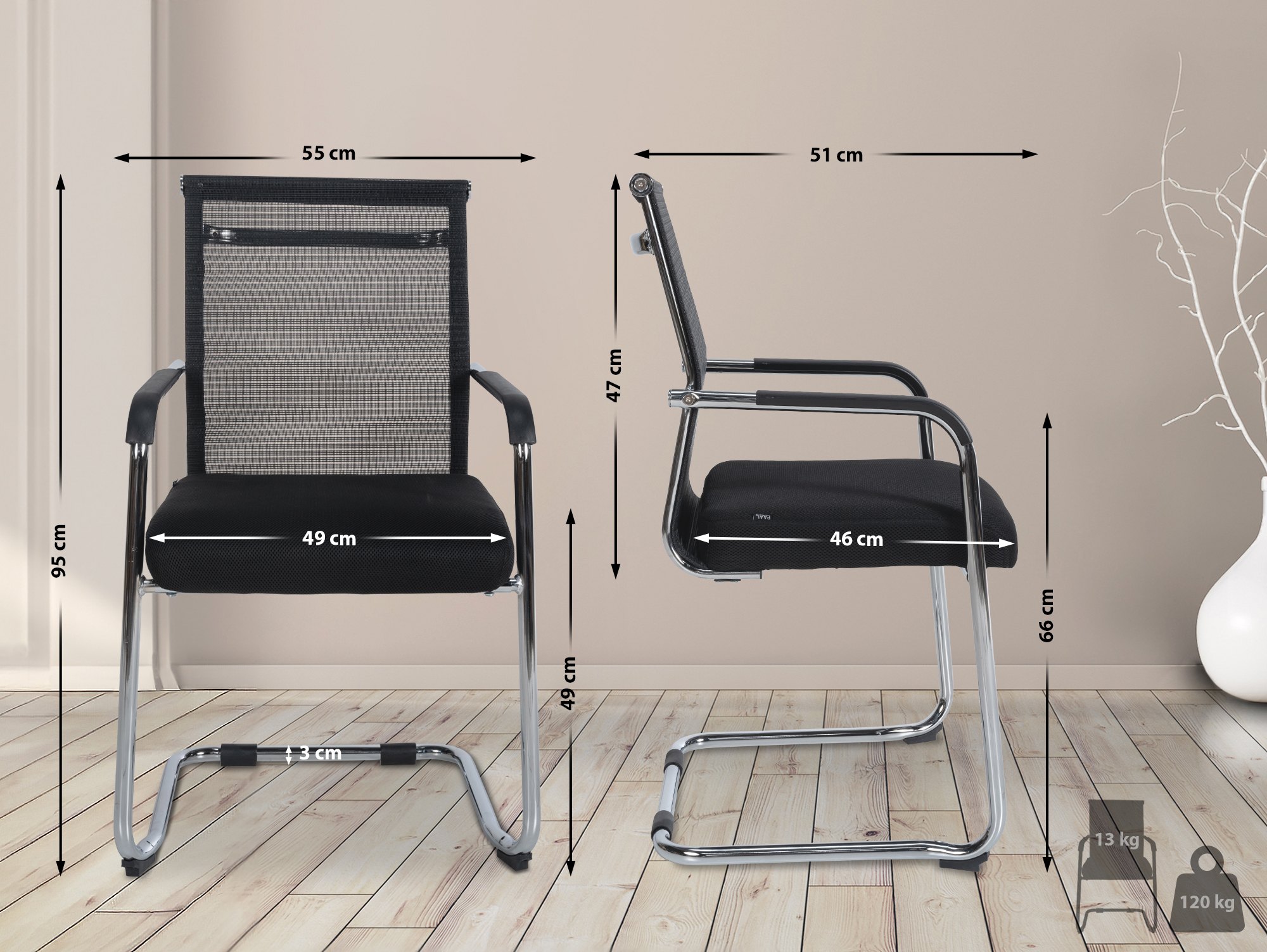 Set van 2 eetkamerstoelen Denny