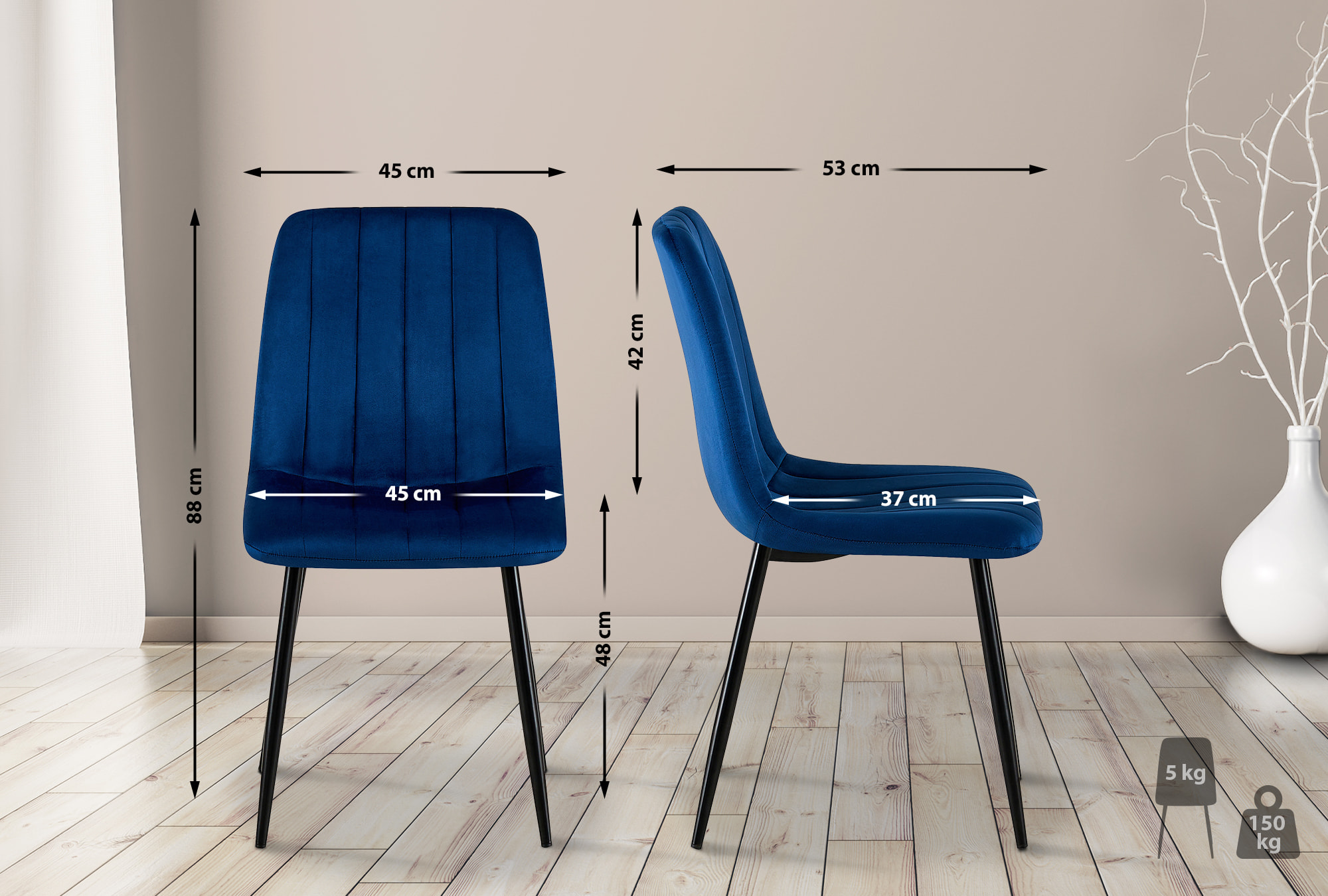 Set van 4 Dijon Eetkamerstoelen