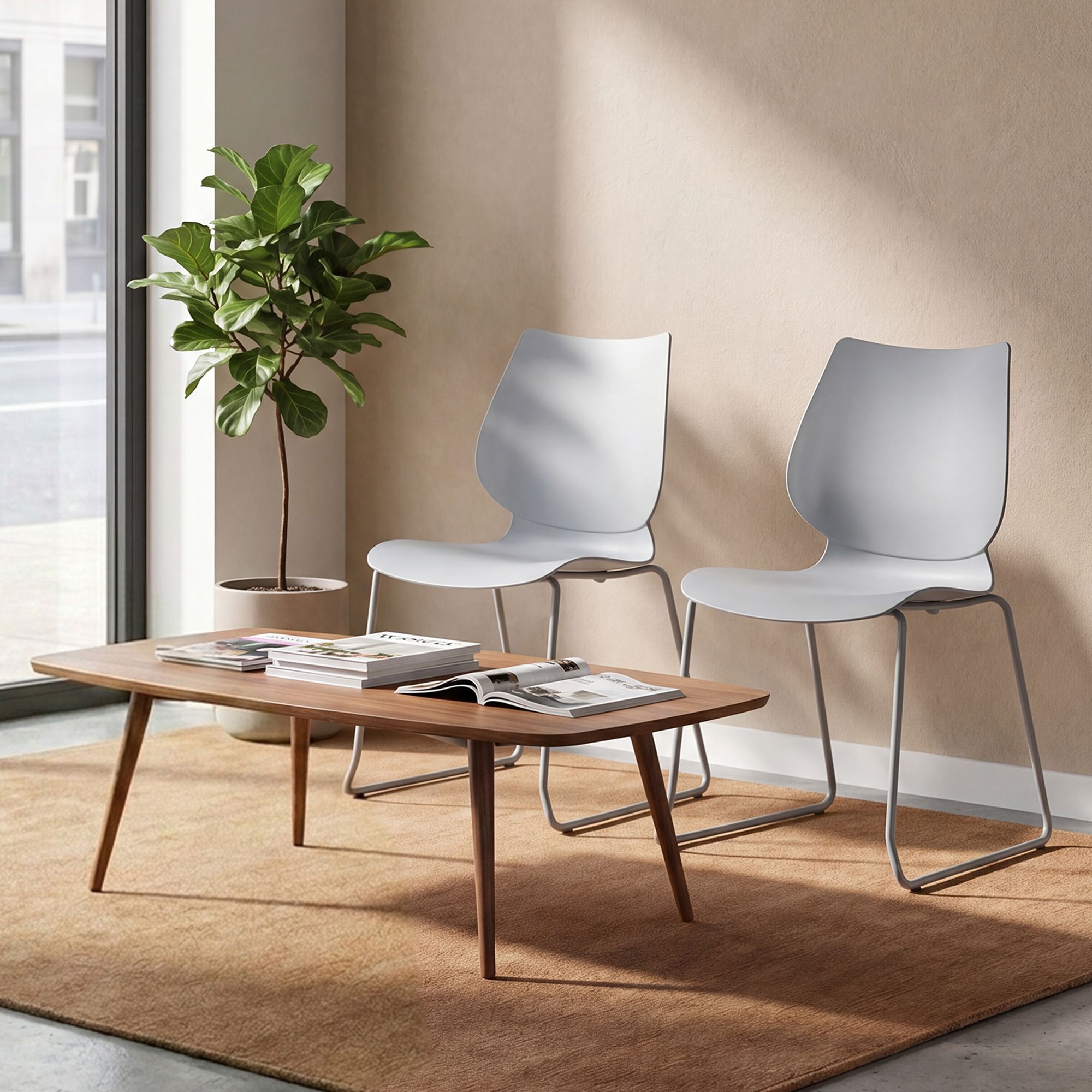Set van 2 stapelstoelen Houma