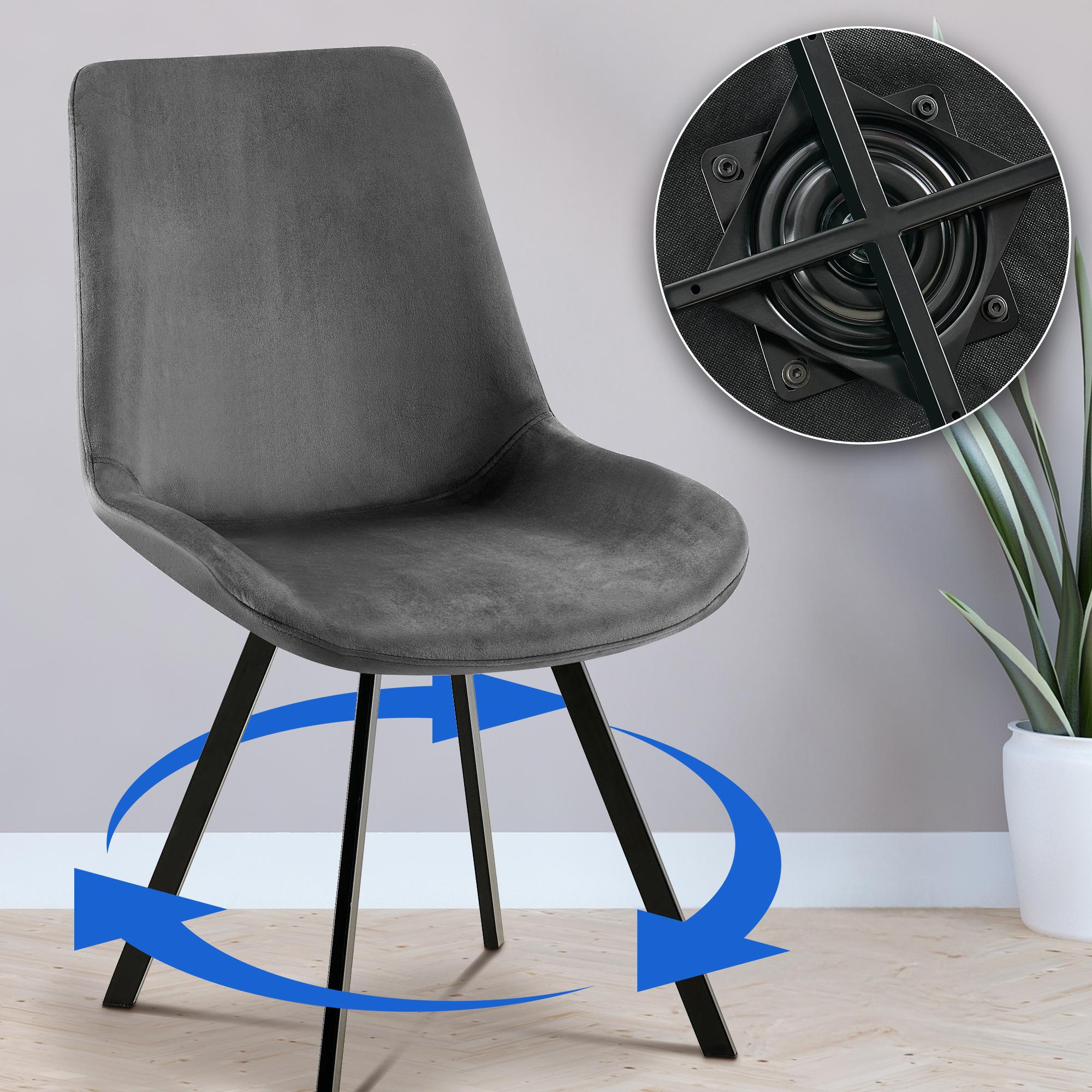 Set van 2 eetkamerstoelen Lewes fluweel