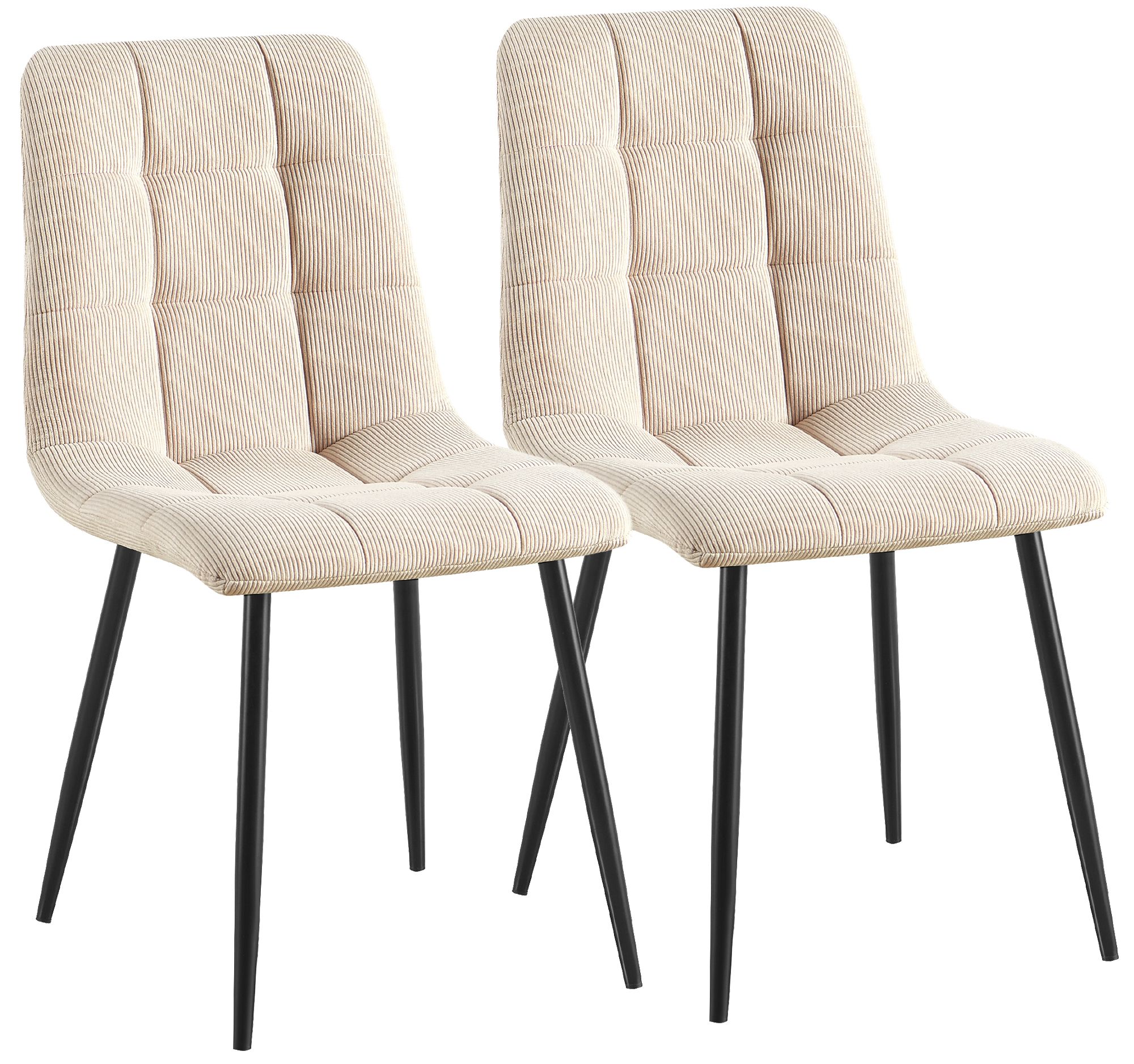 Set van 2 eetkamerstoelen Antibes ribstof