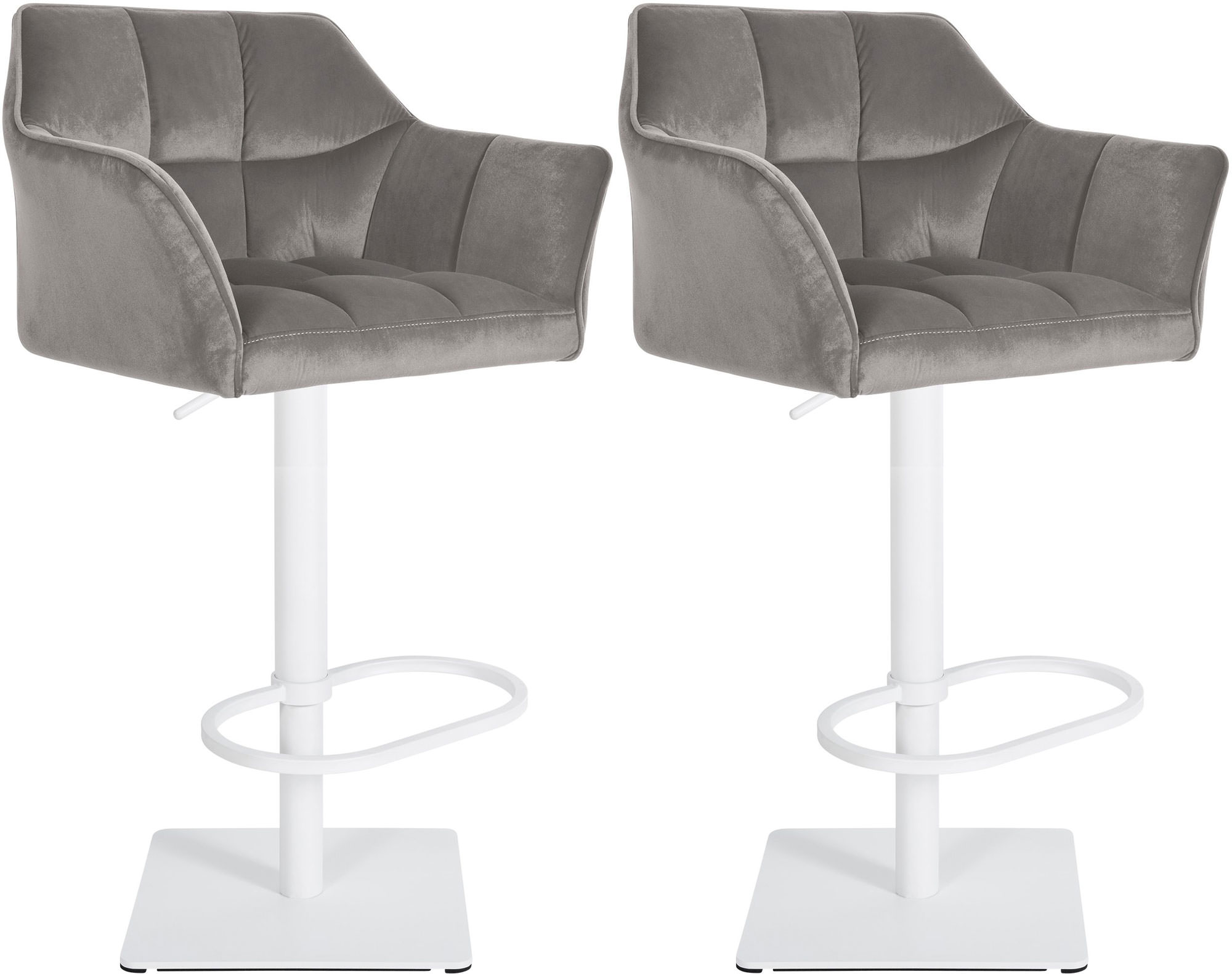 Set van 2 barkrukken Damaso met fluwelen bekleding