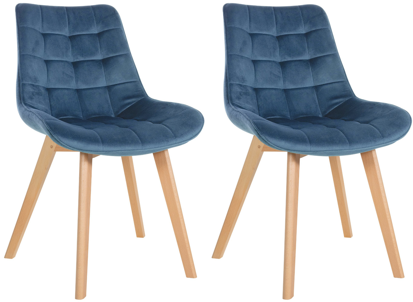 Set van 2 eetkamerstoelen Brook fluweel