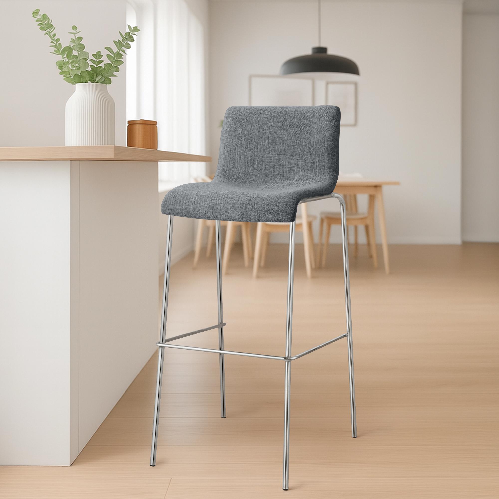 Set van 2 barstoelen Hover, stof, 4-poots onderstel