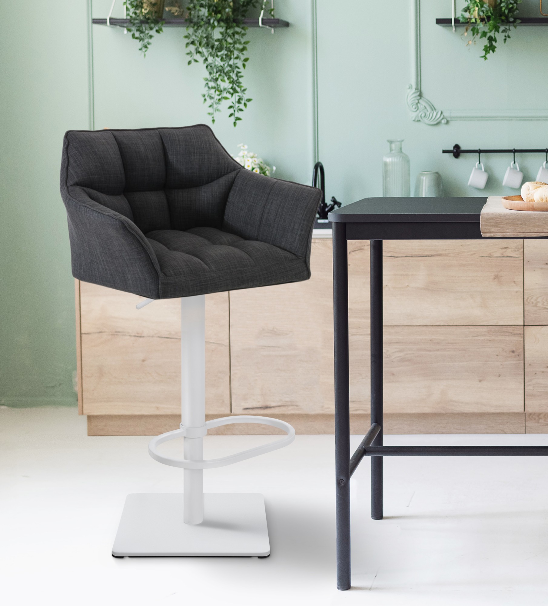 Barkruk Damaso met stoffen bekleding