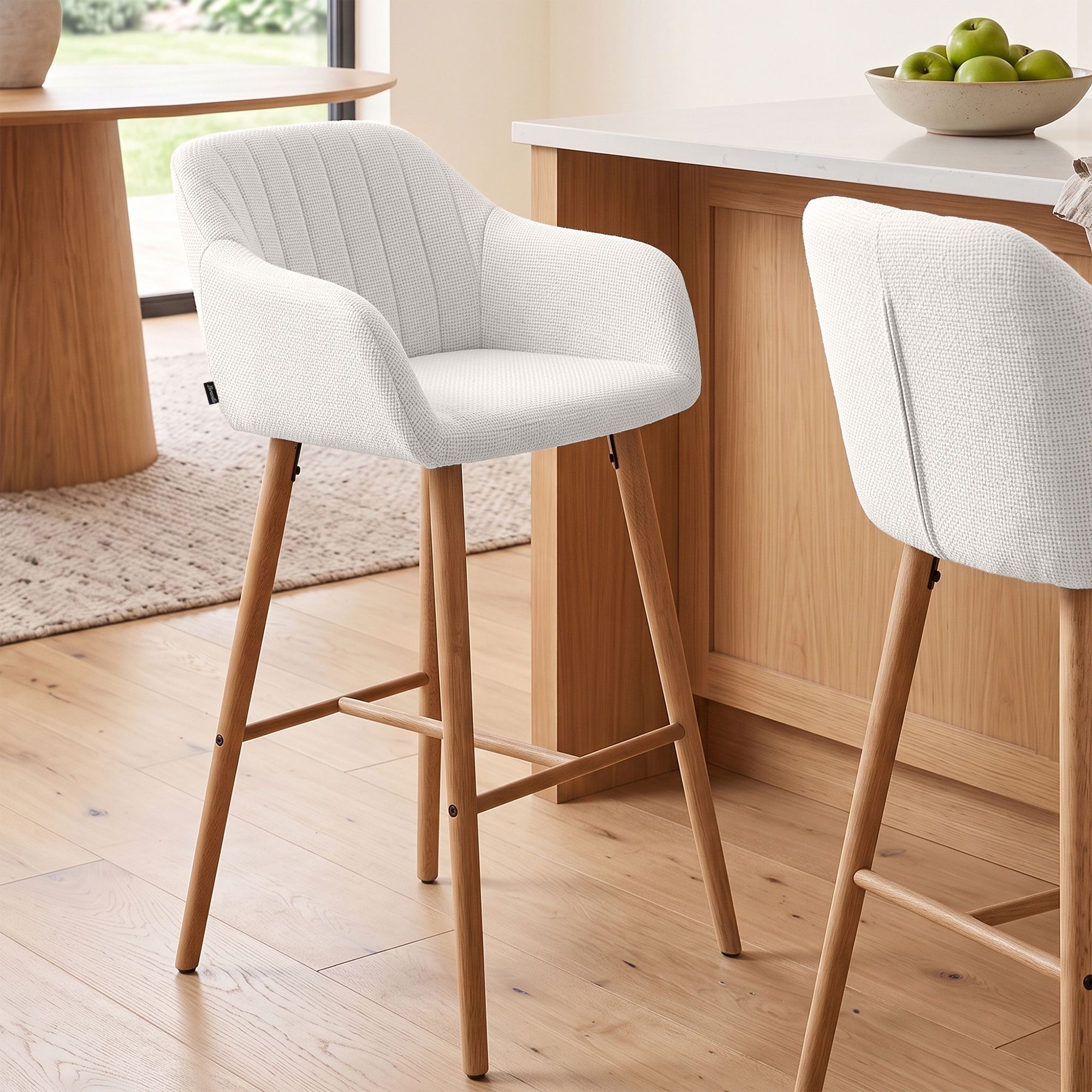 Barkruk Ando stof: modern design, comfortabel zitvlak, stabiel frame, ideaal voor keuken of bar