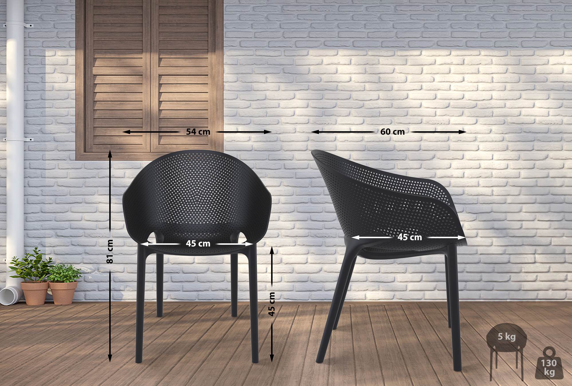 Set van 4 stoelen Sky Pro