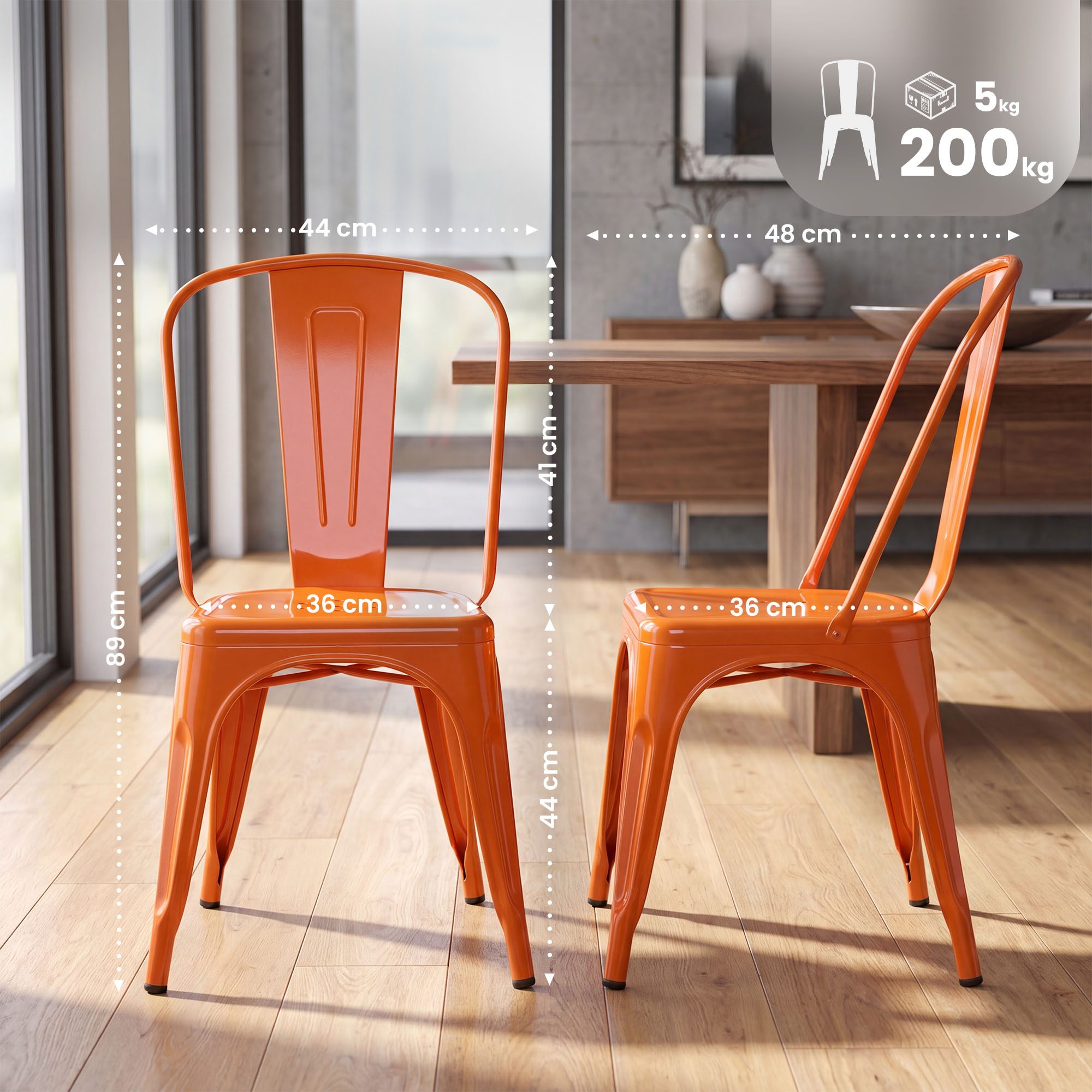 Set van 4 stapelstoelen Benedikt