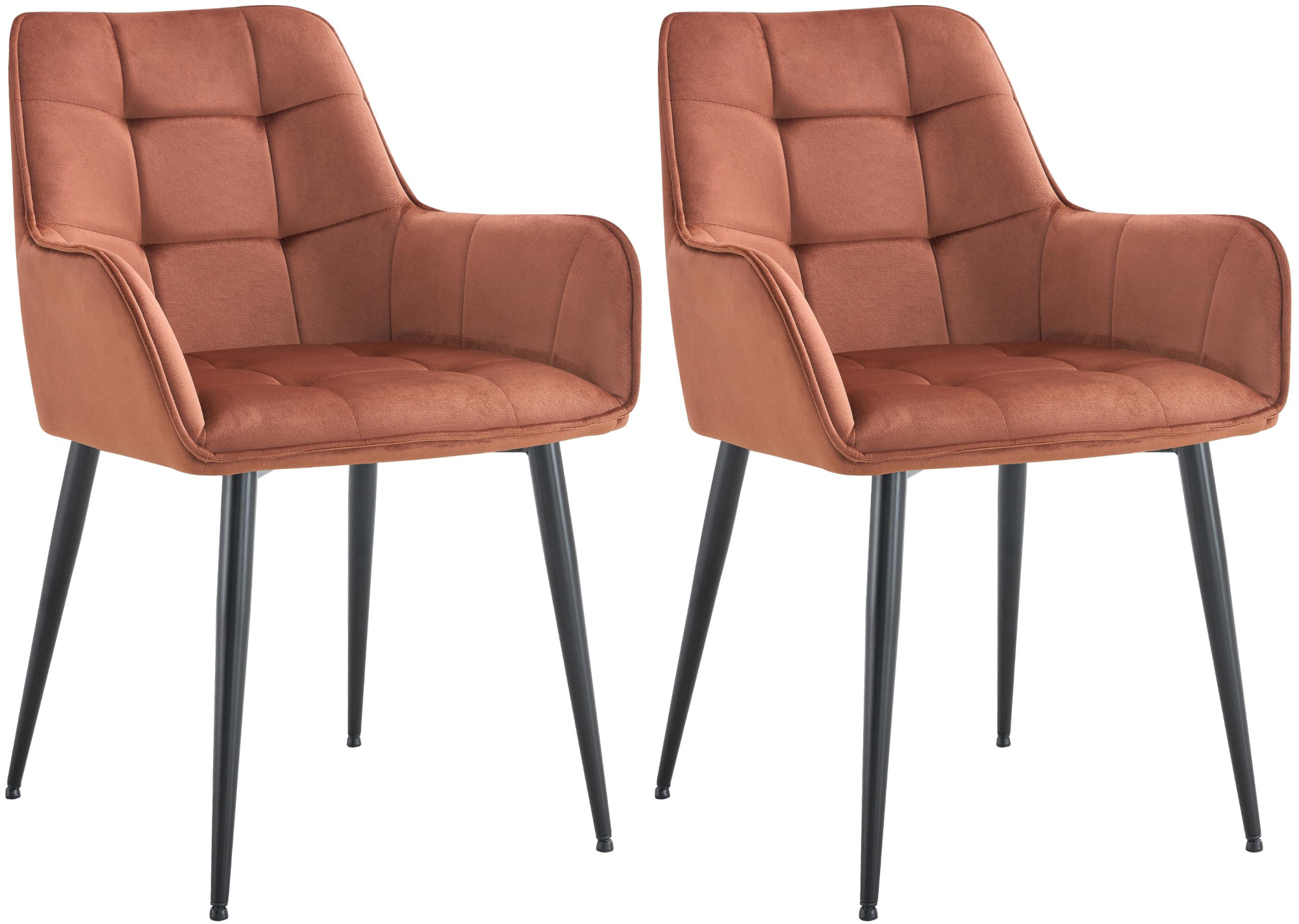 Set van 2 eetkamerstoelen Ferndale fluweel