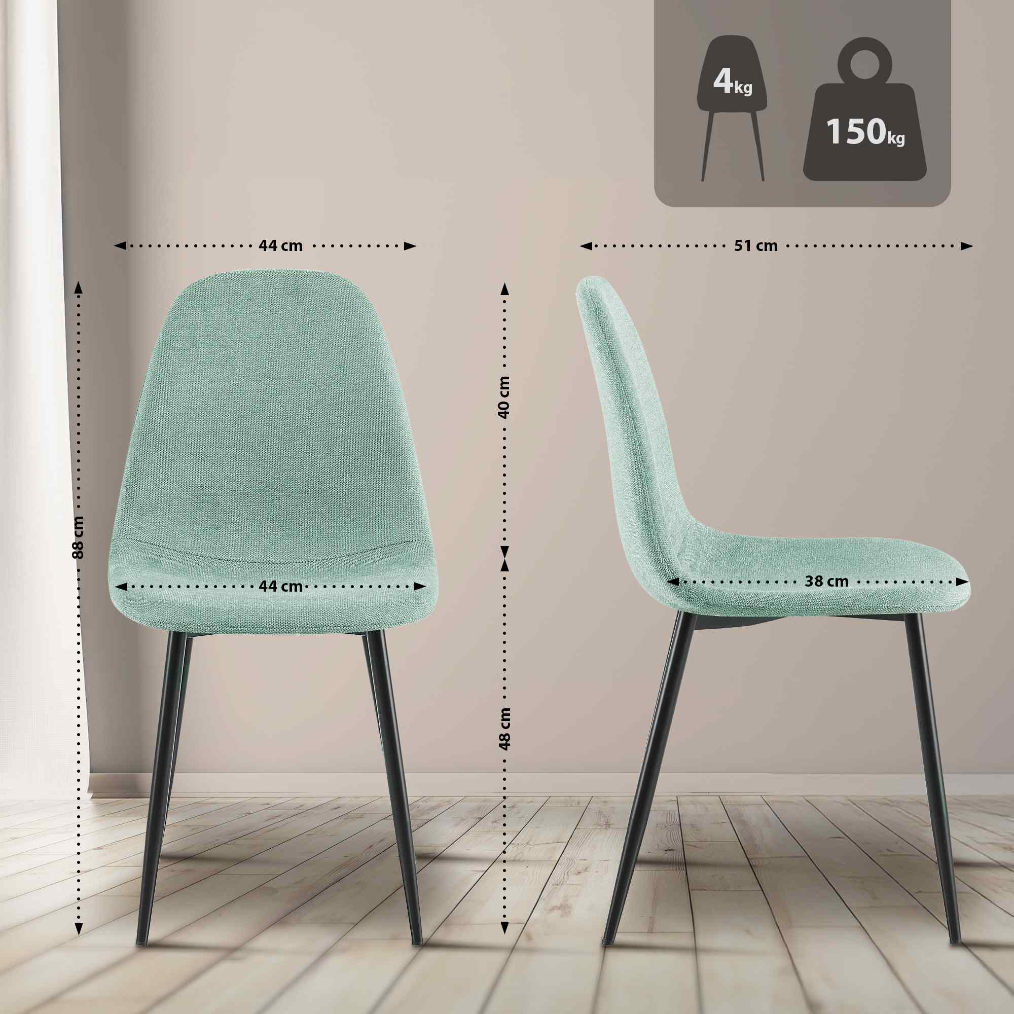 4-delige set eetkamerstoelen Napier