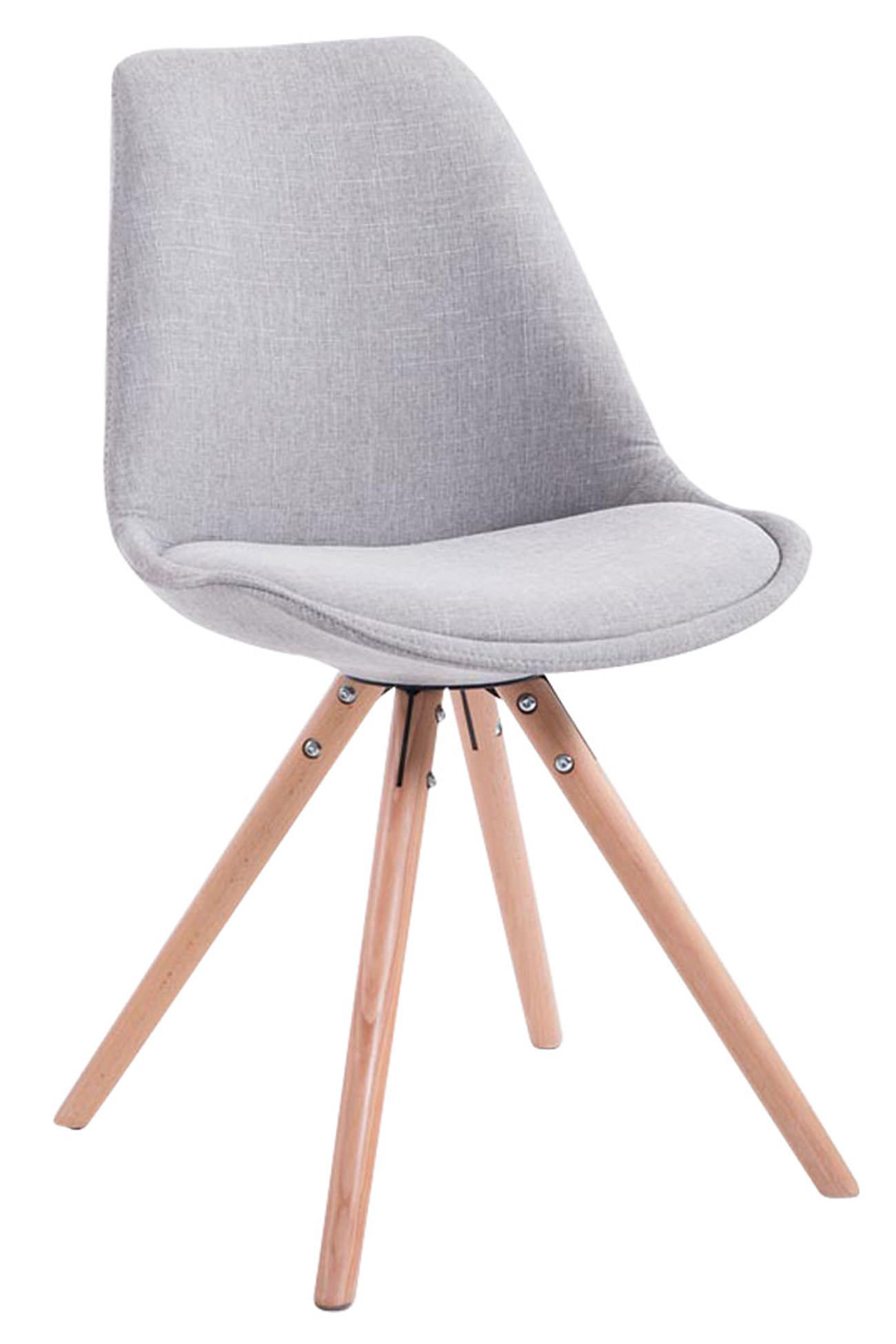 Set van 4 eetkamerstoelen Toulouse stof rond
