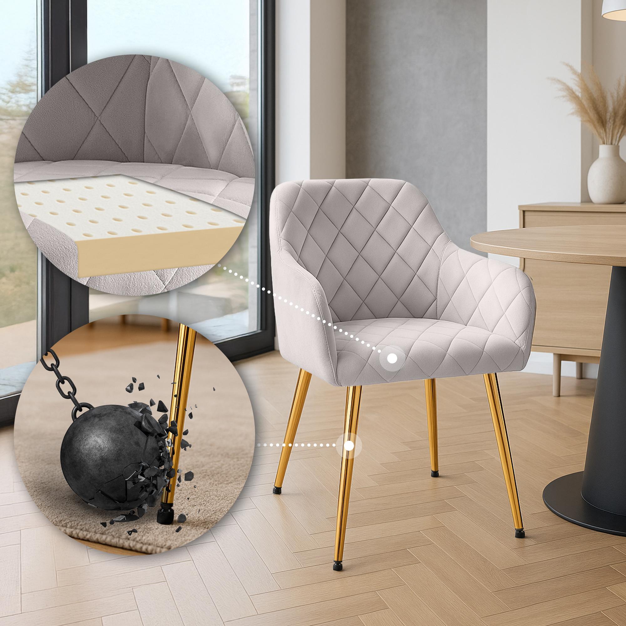 Set van 2 eetkamerstoelen Monett fluweel