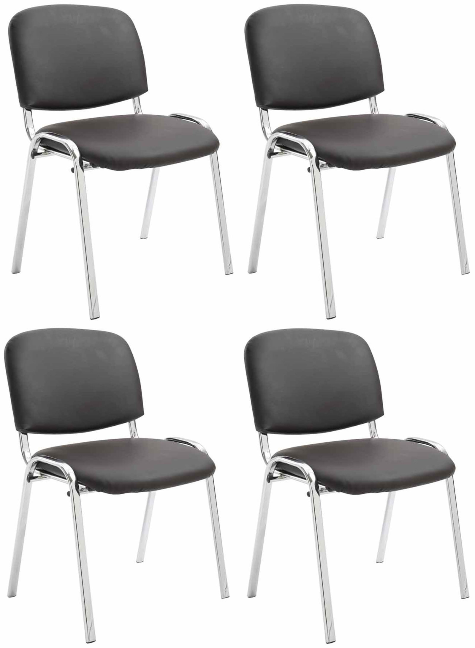 Set van 4 stoelen Ken Chroom Kunstleer