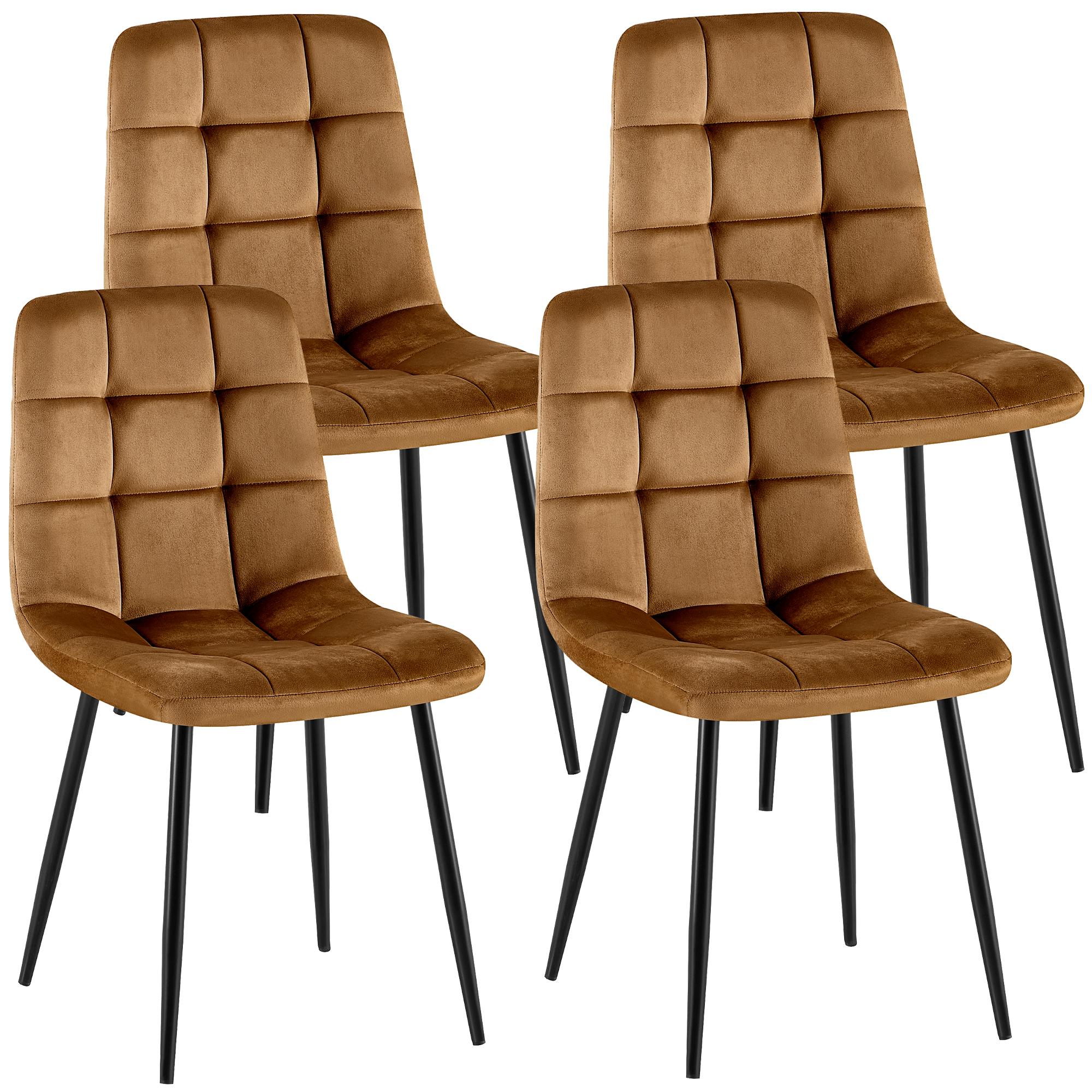 Set van 4 eetkamerstoelen Antibes Velvet