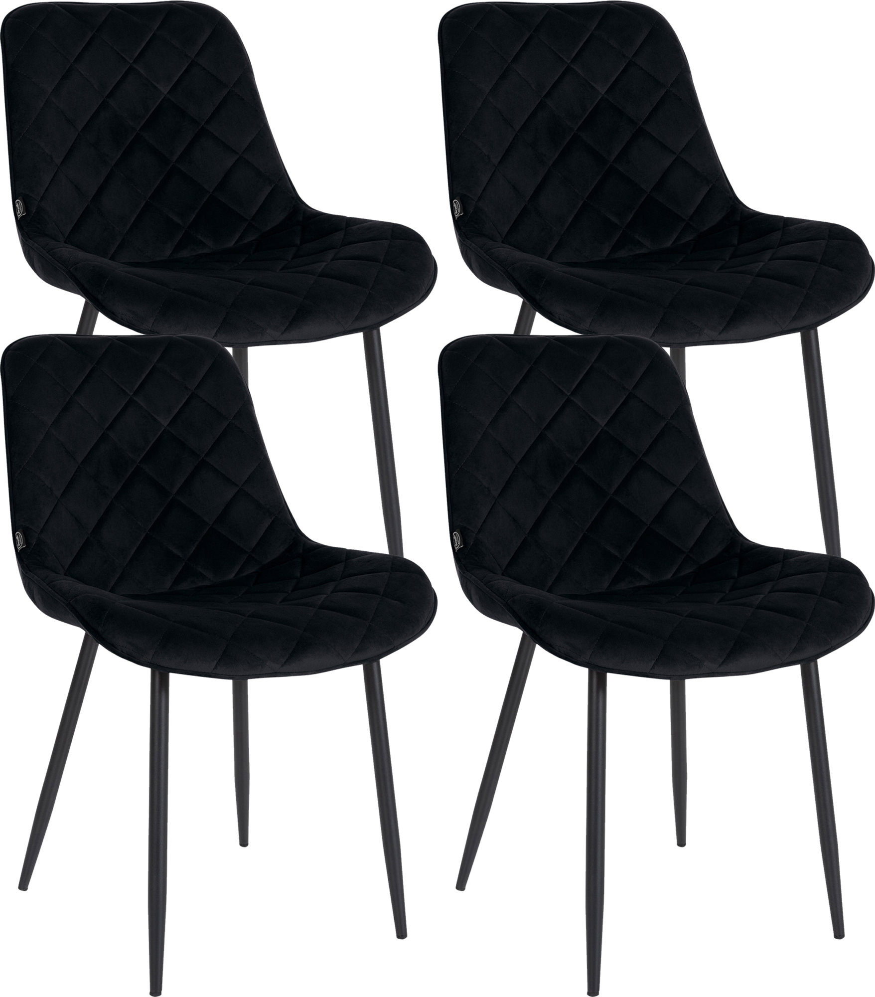 Set van 4 eetkamerstoelen Springs Fluweel