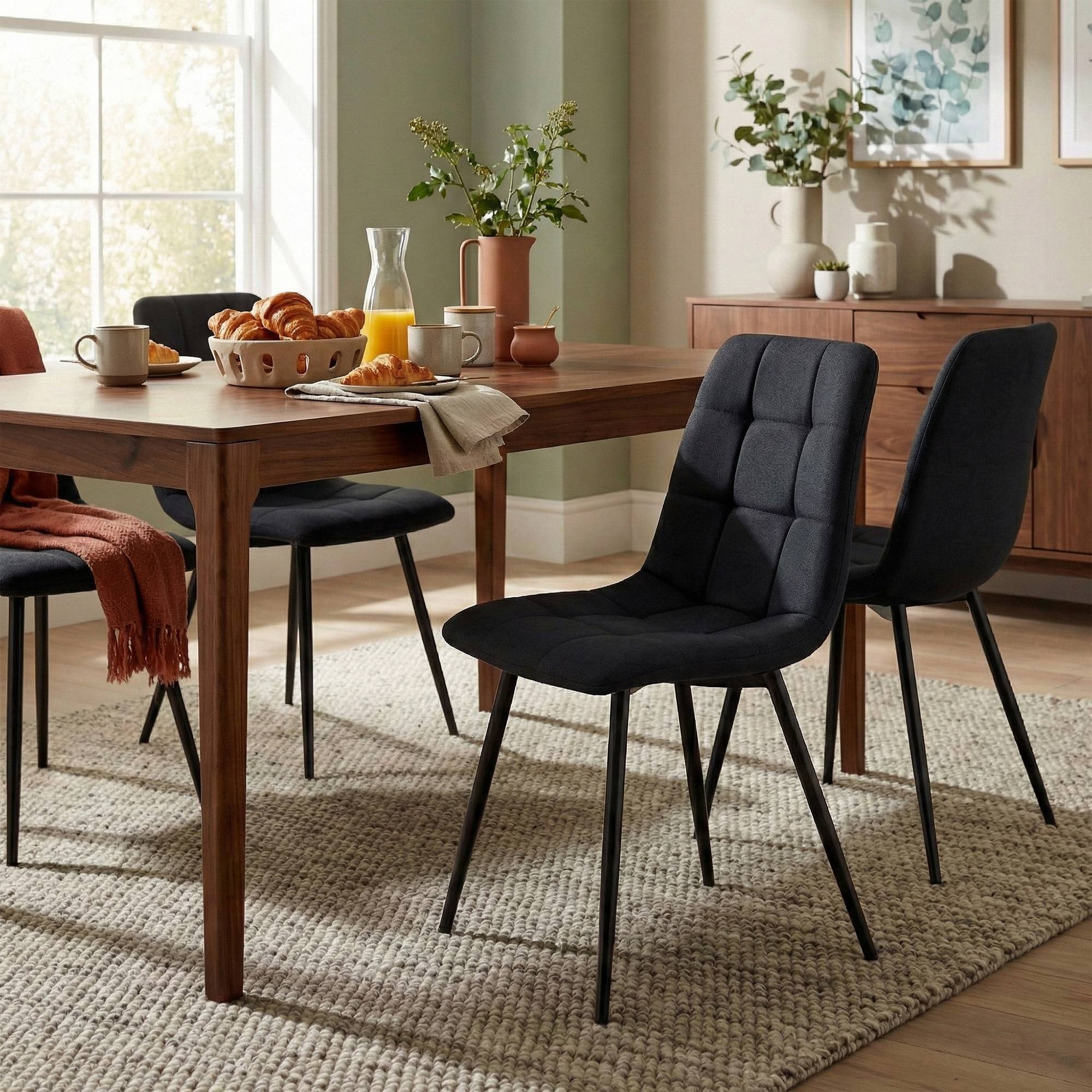 Set van 4 eetkamerstoelen Antibes stof