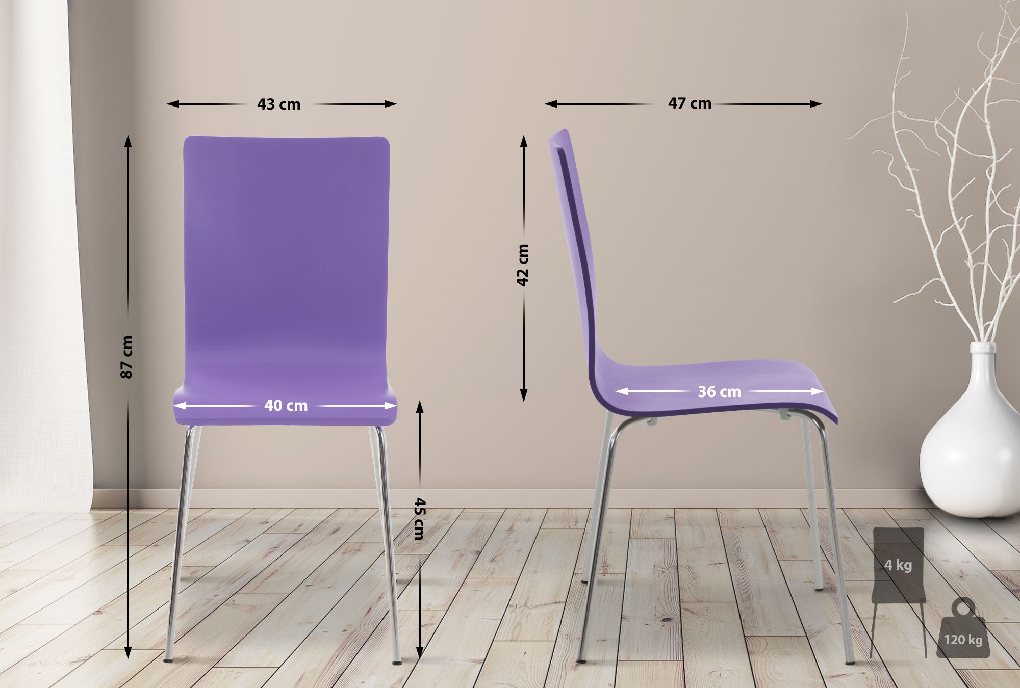 Set van 8 Pepe bezoekersstoelen
