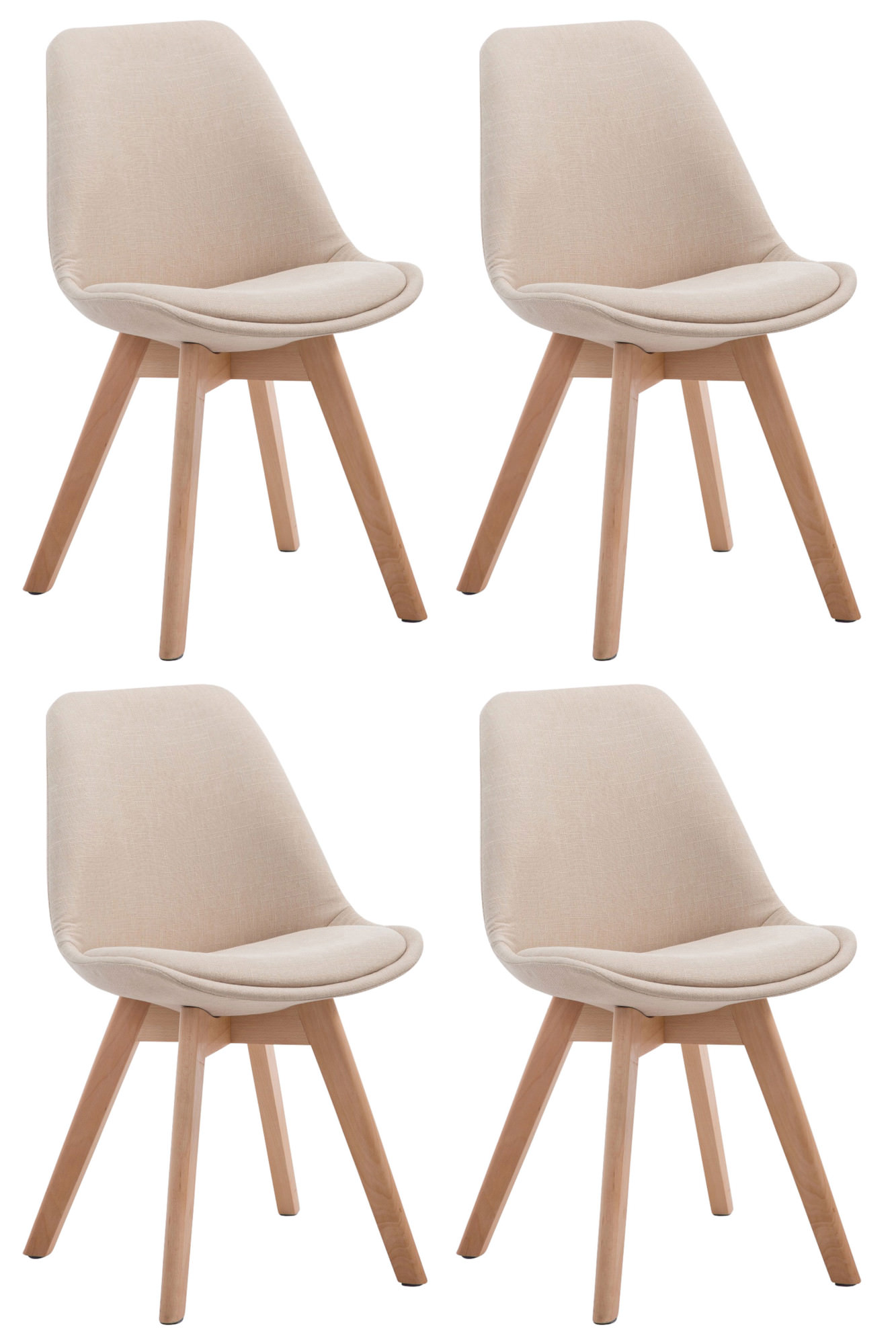Set van 4 eetkamerstoelen Borneo V2 Stof