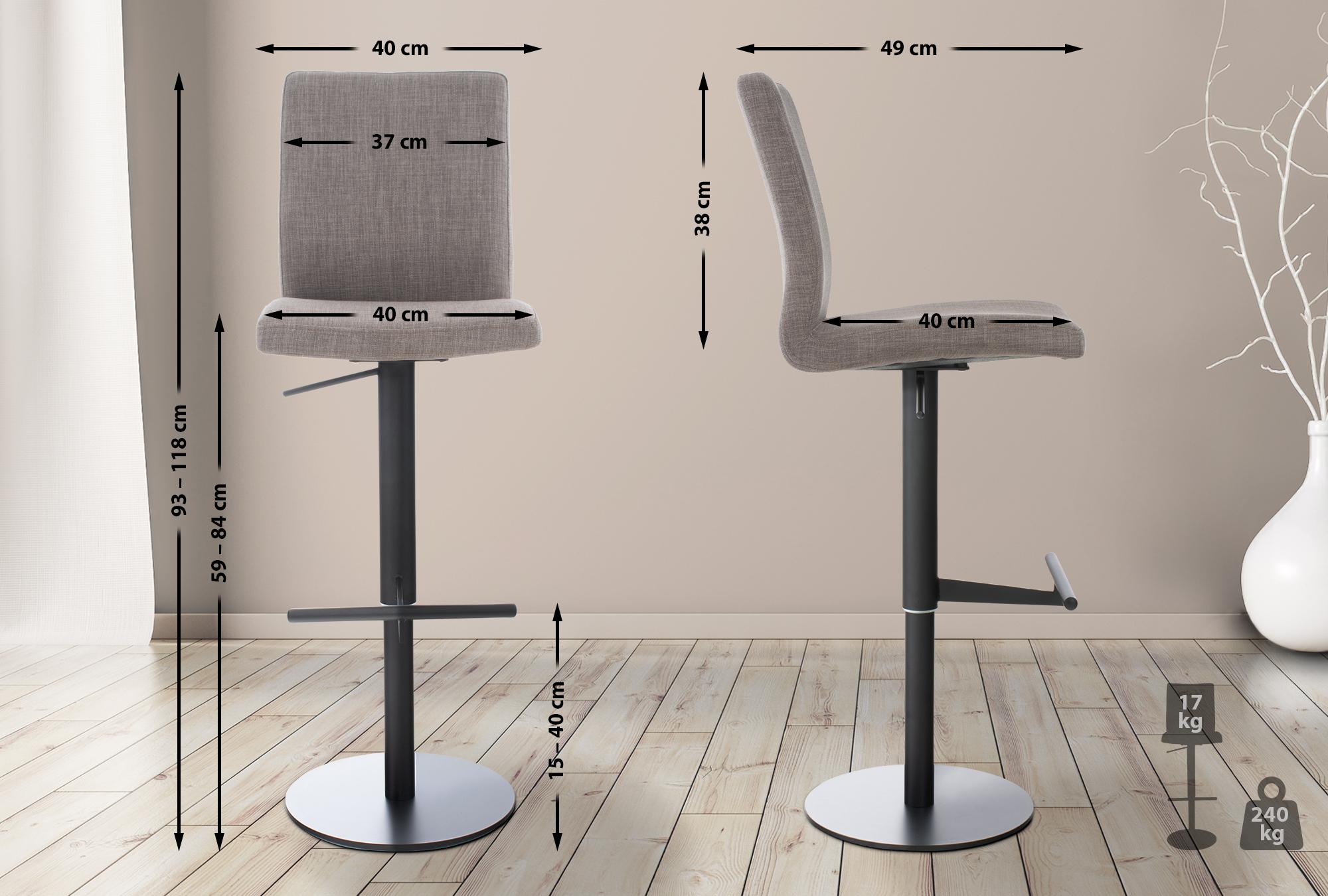 2x Barkruk Cadiz stof bekleding