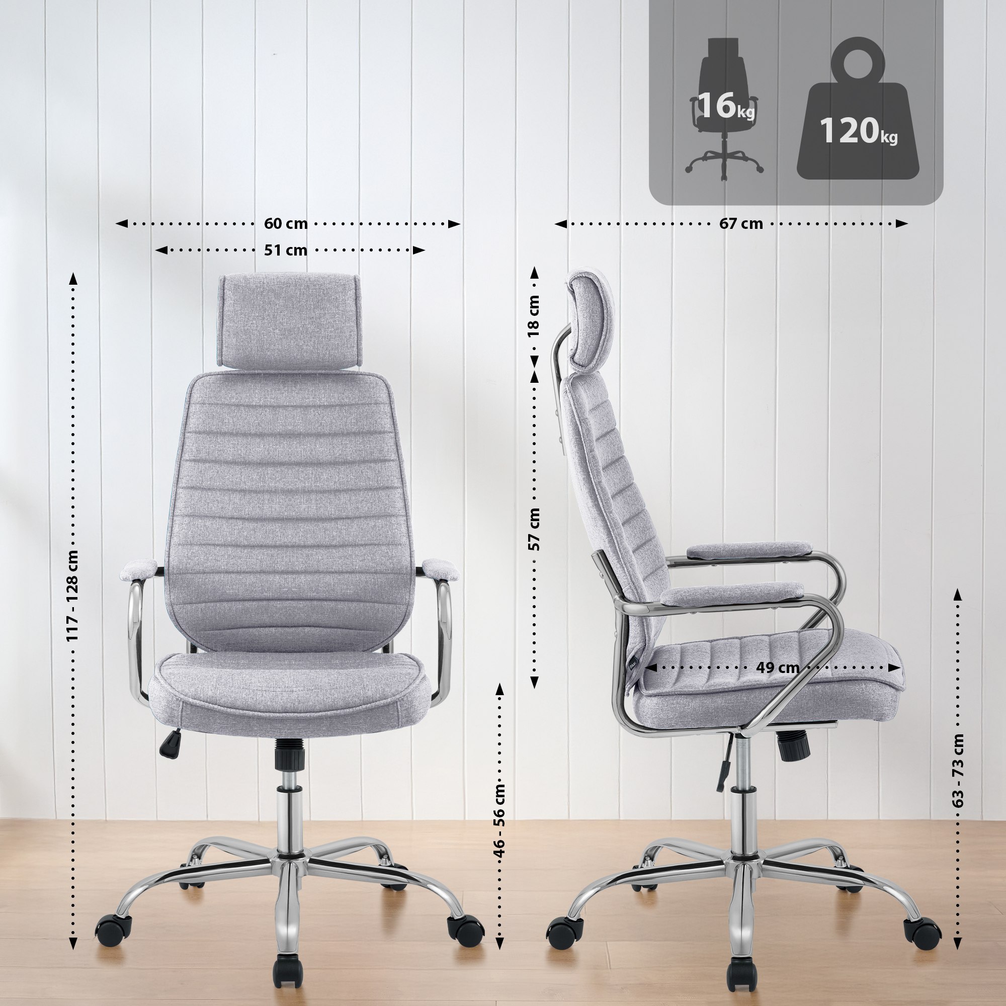 Bureaustoel Rako Stof