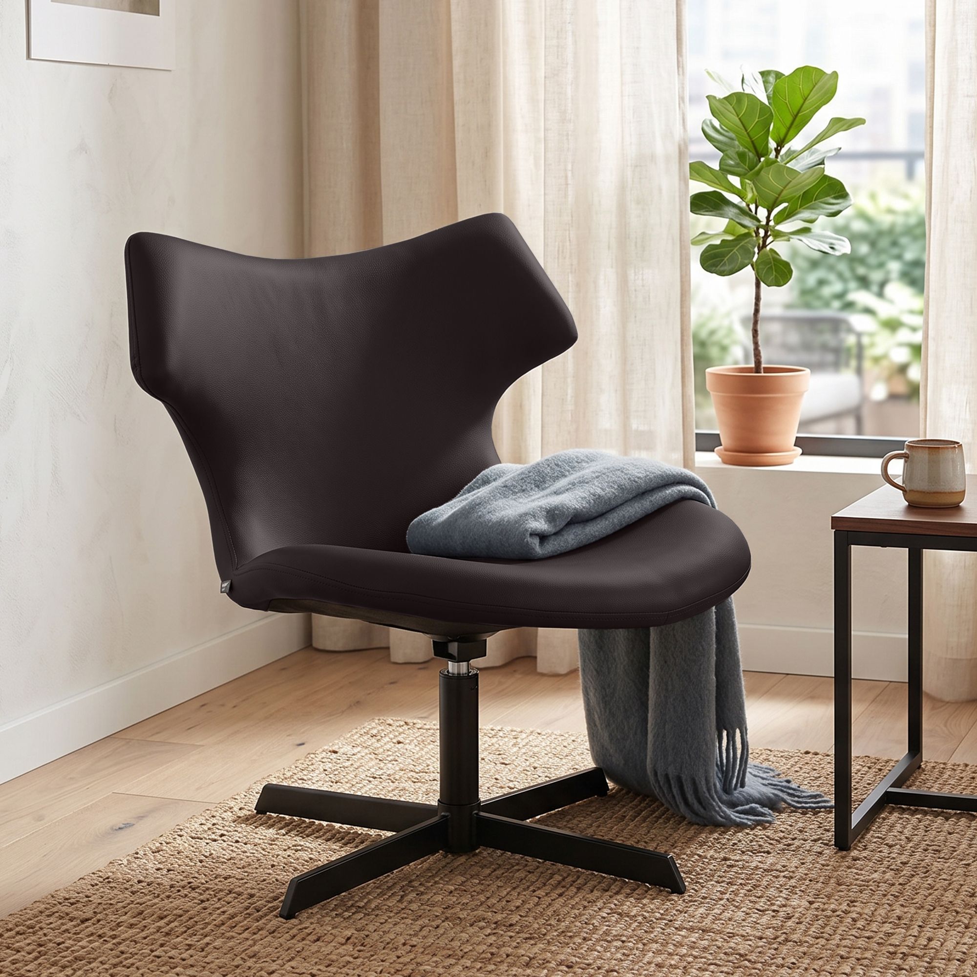 Set van 2 loungestoelen Welland - lederlook