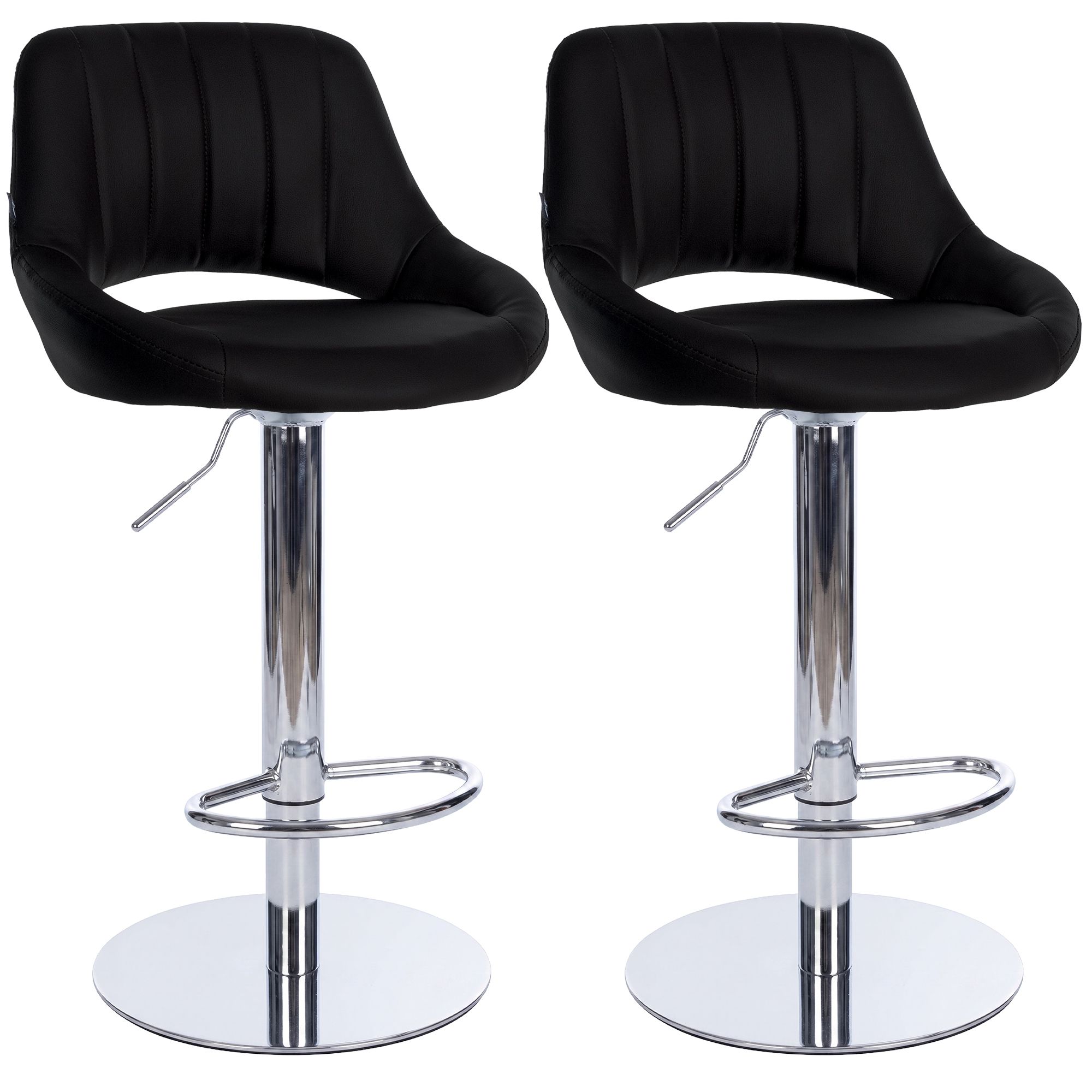 Set van 2 barkrukken Milet chroom met extra zware voet