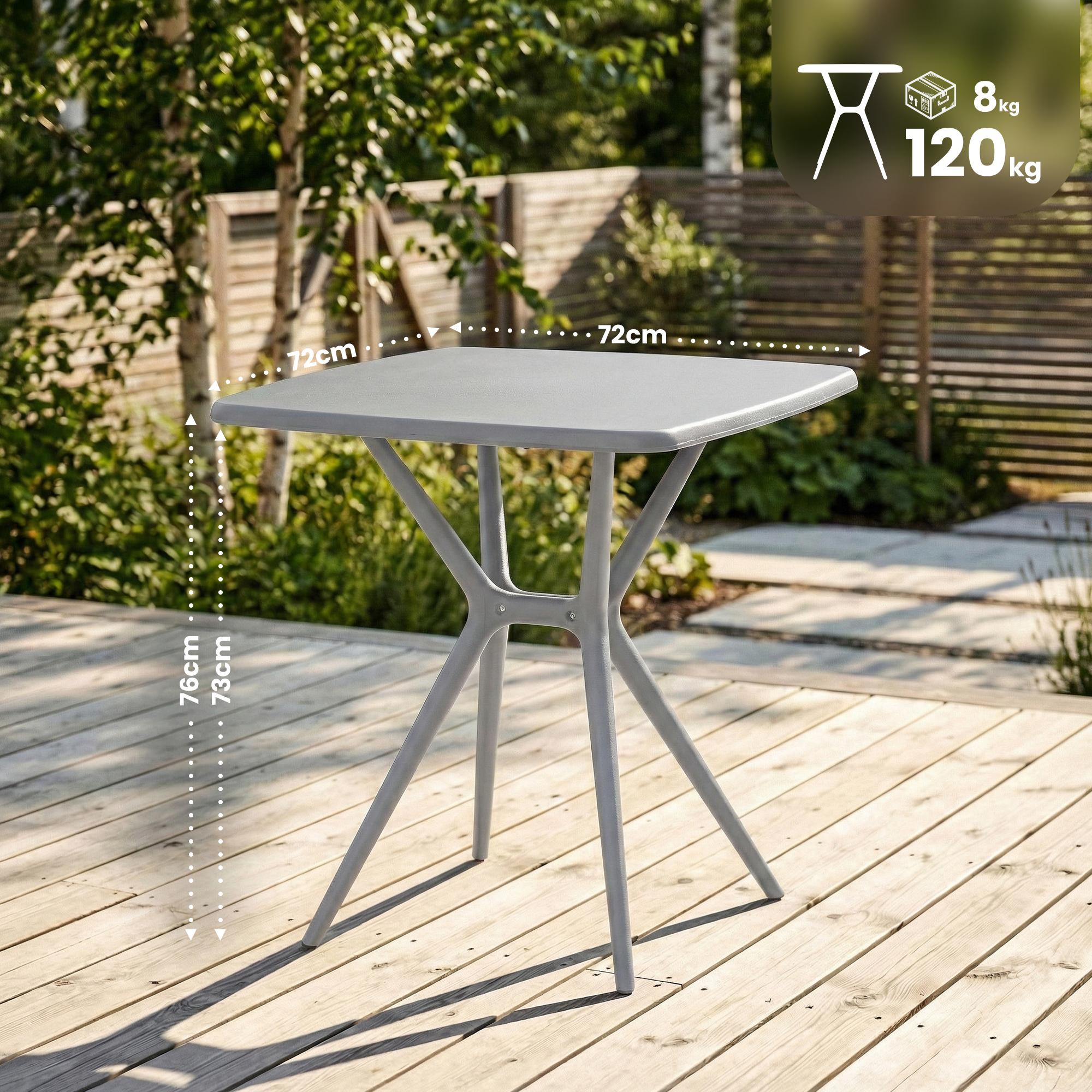 Vierkante tuintafel Becky 72 x 72 cm