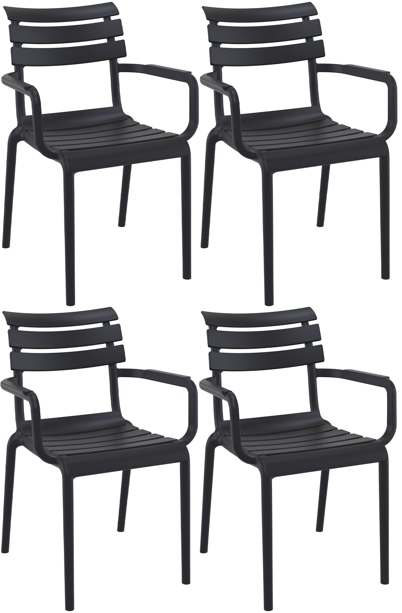 Set van 4 tuinstoelen Paris