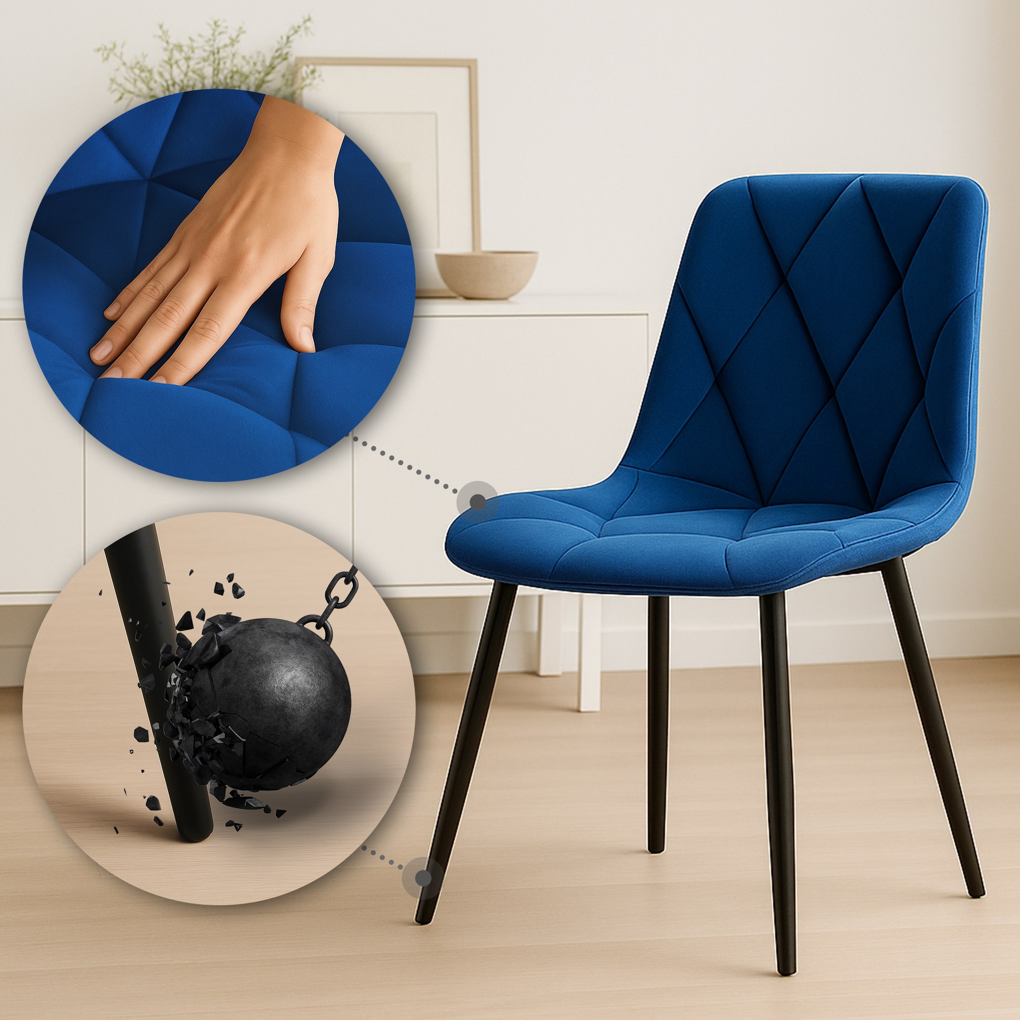 Set van 2 Eetkamerstoelen Clairton