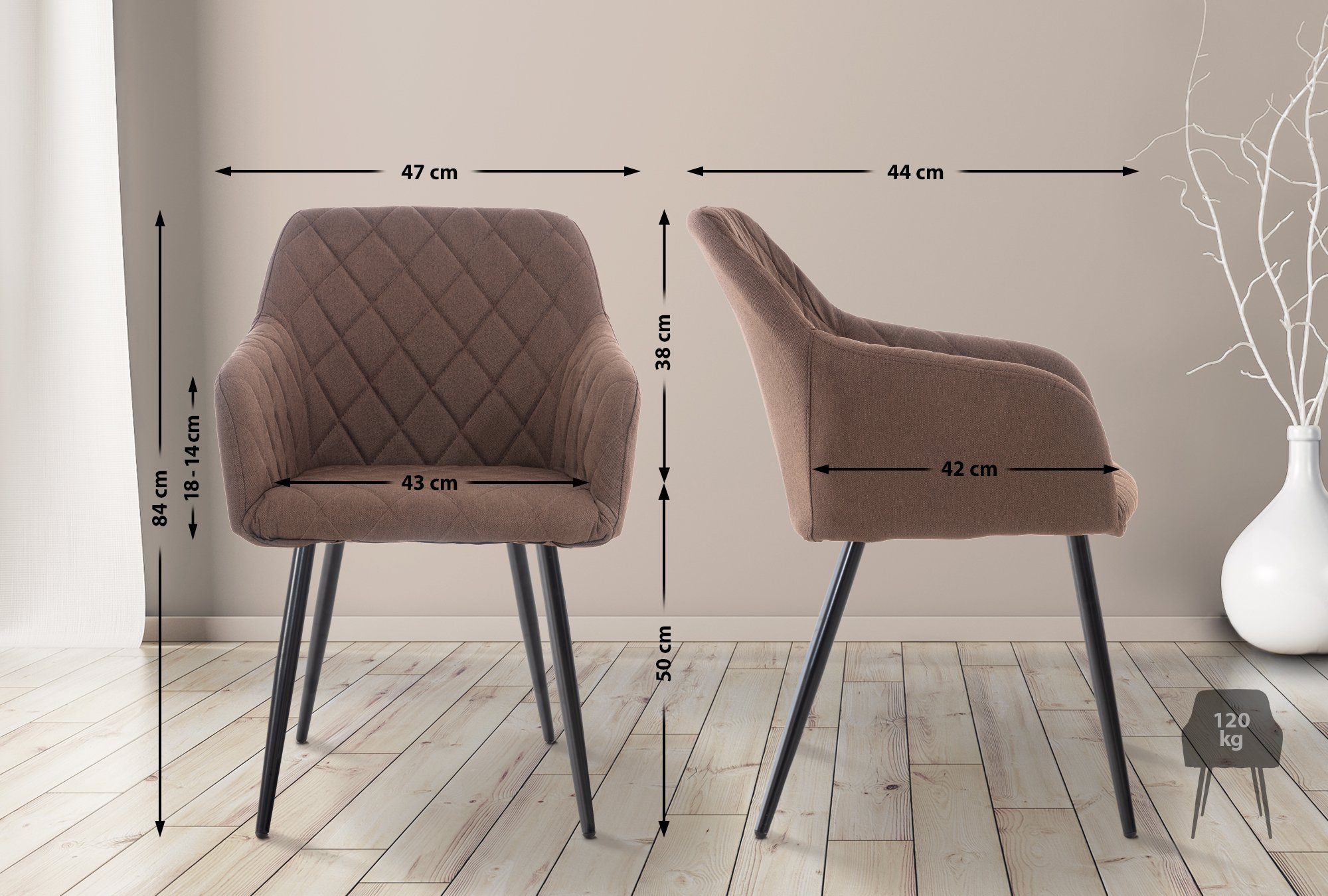 Set van 4 Eetkamerstoelen Shila