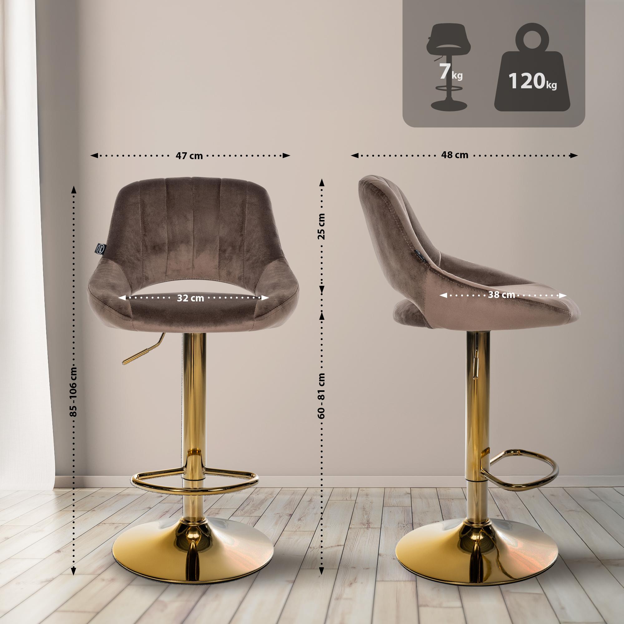 Set van 2 Barkrukken Milet Fluweel