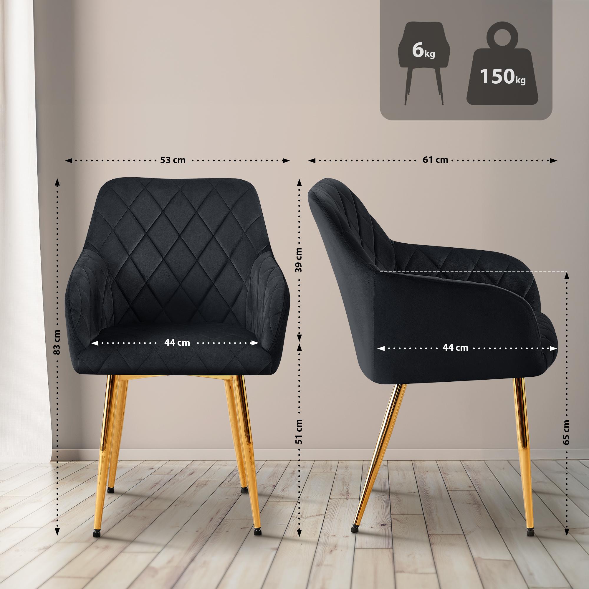 Set van 2 eetkamerstoelen Monett fluweel