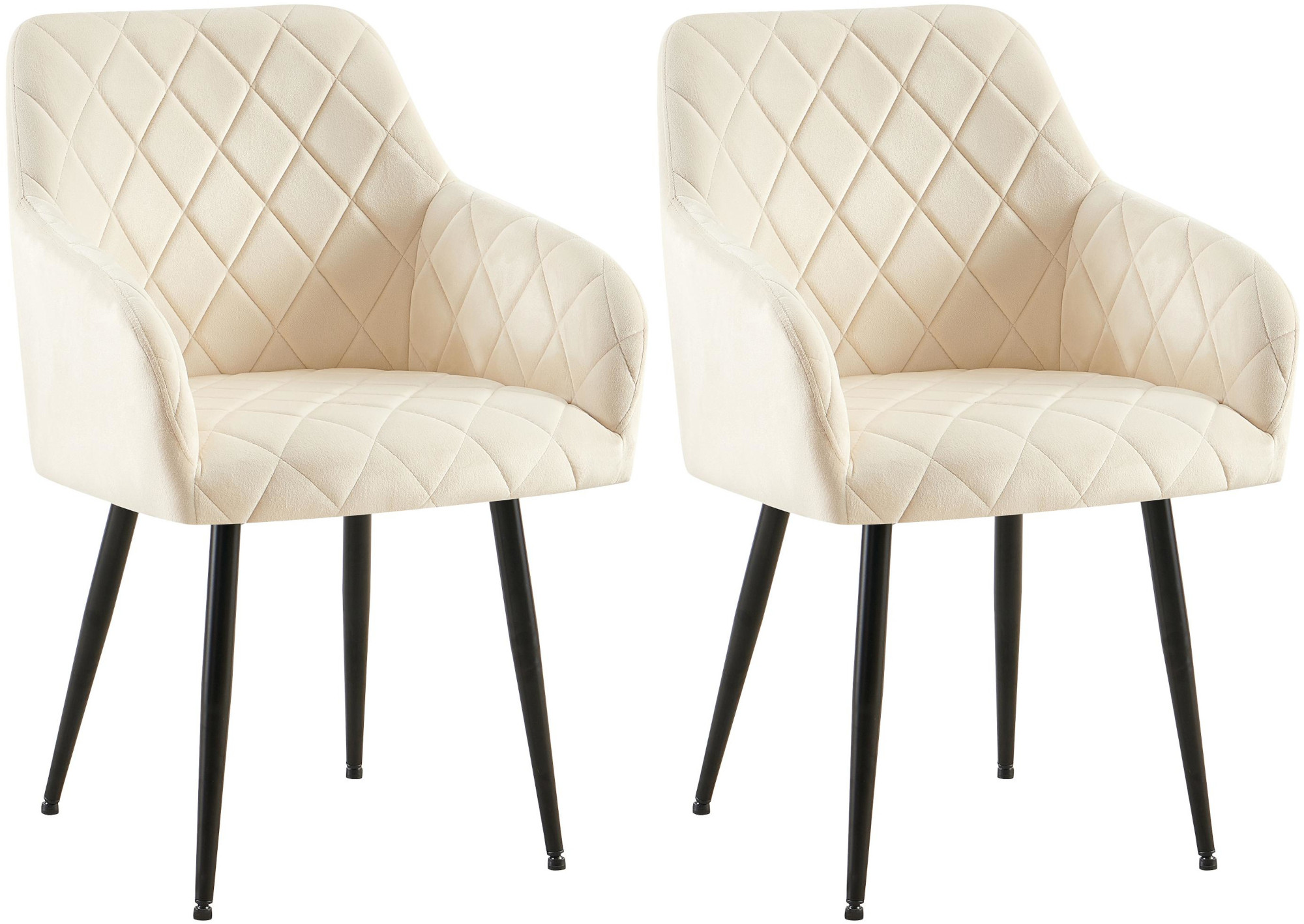Set van 2 eetkamerstoelen Monett fluweel