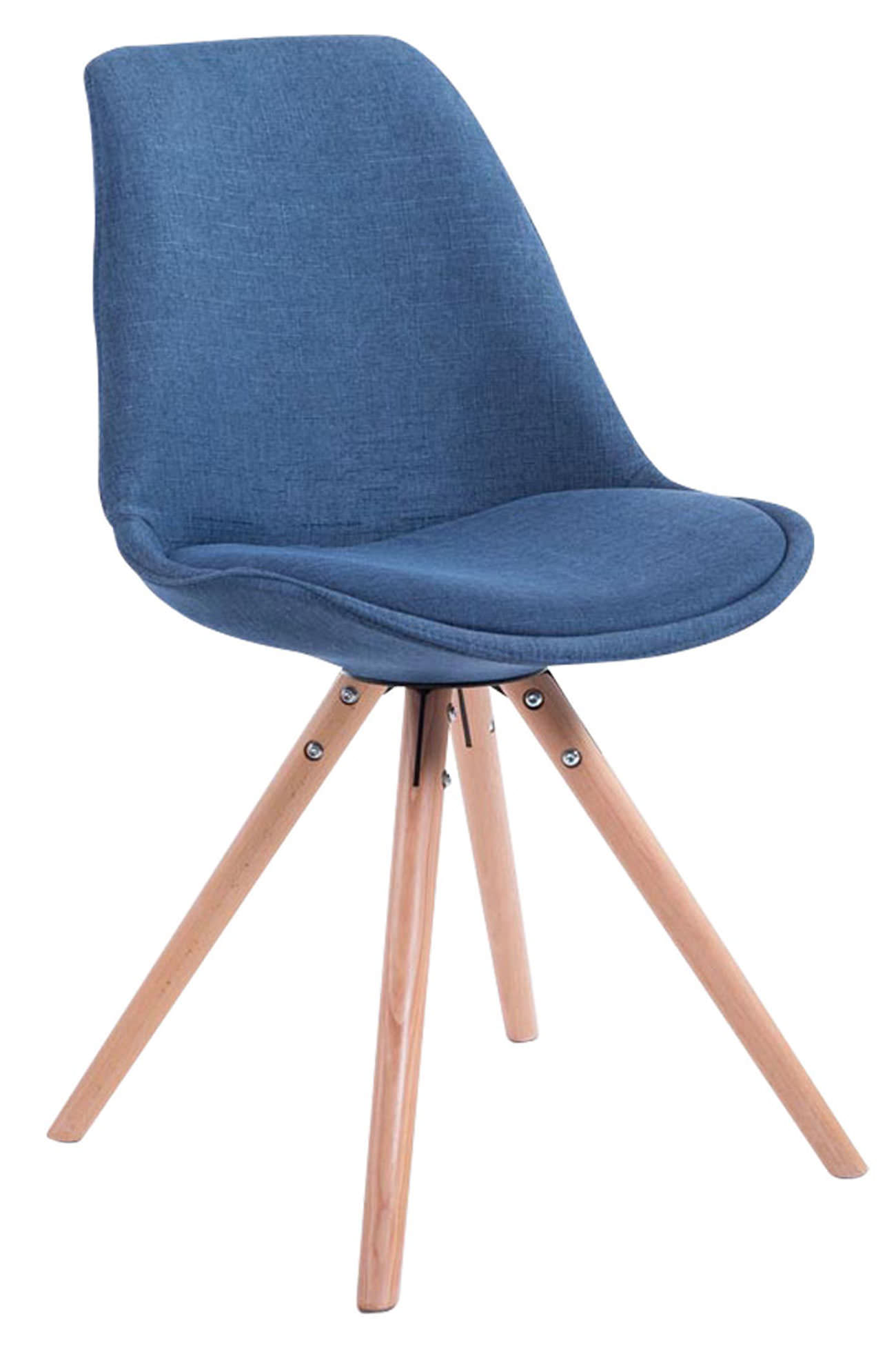 Set van 4 eetkamerstoelen Toulouse stof rond