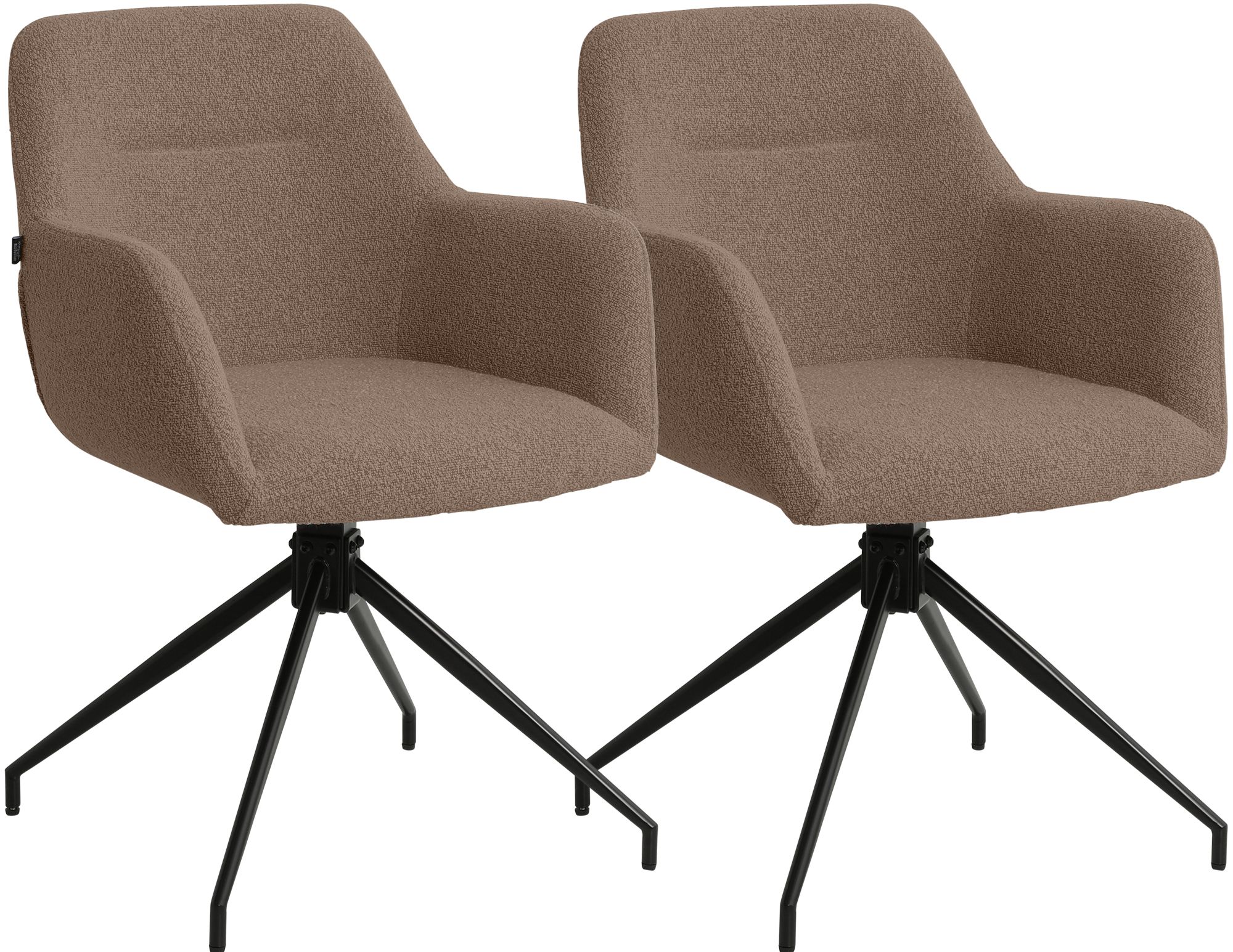 Set van 2 Eetkamerstoelen Merlinda met teddy stof
