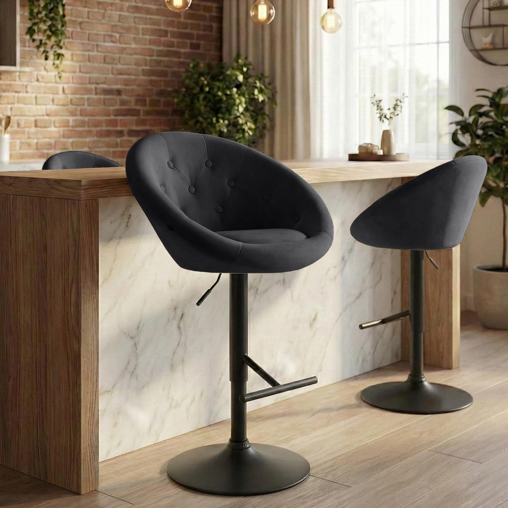 Barkruk London fluweel