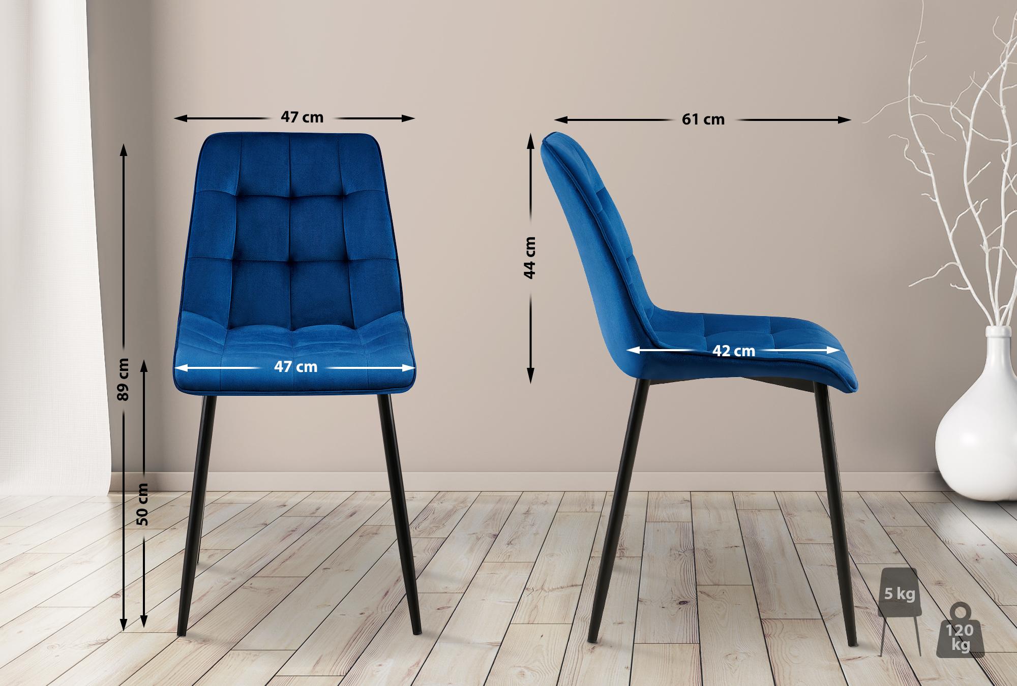 Set van 2 eetkamerstoelen Gifford fluweel
